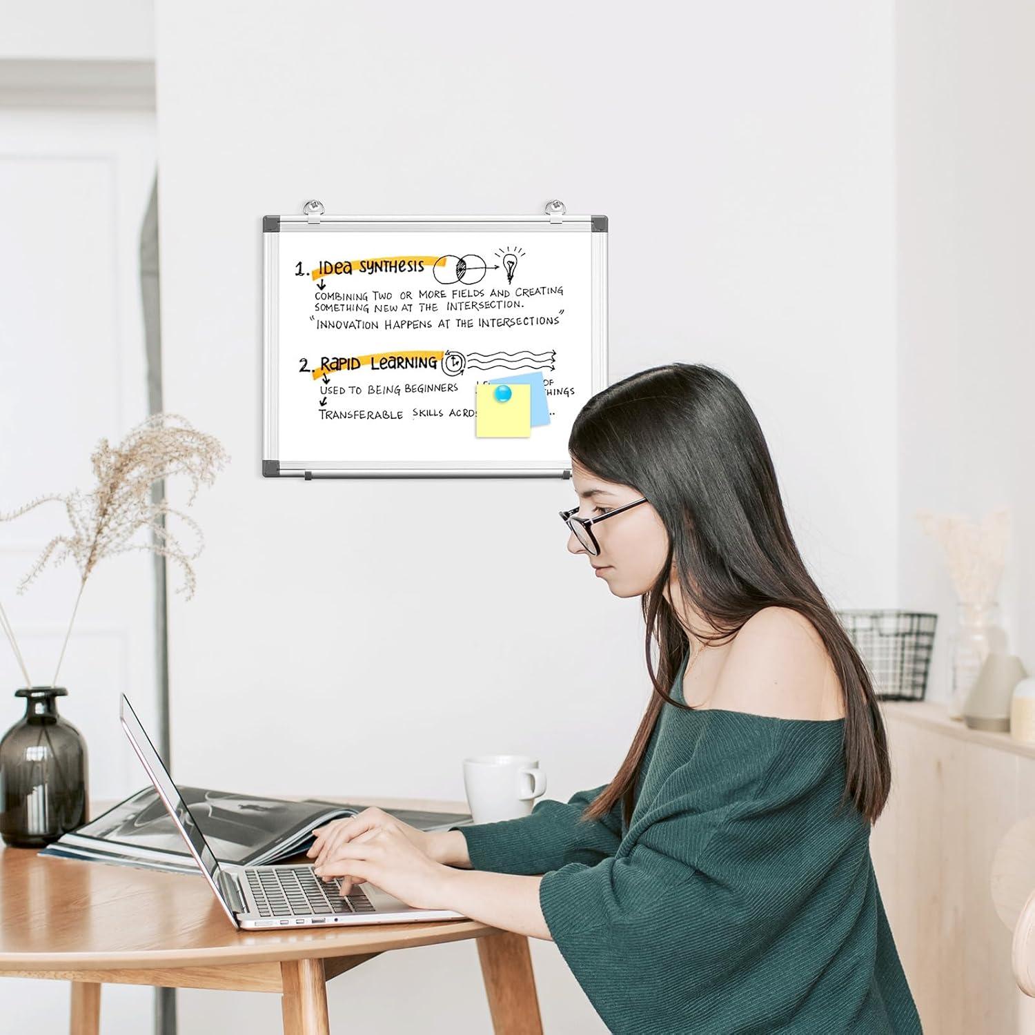 Pizarra Blanca Doble Cara Magnética WALGLASS 40x30 cm