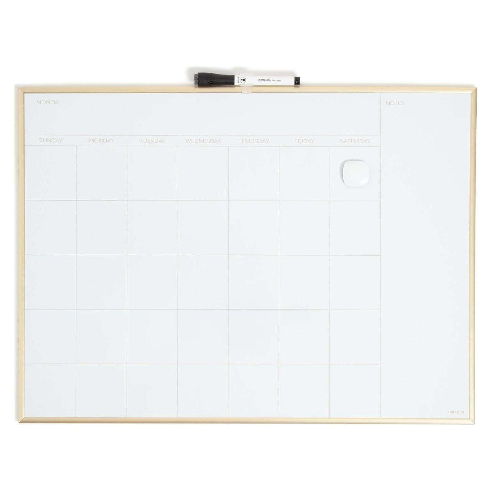 Calendario Magnético de Pizarra Blanca U Brands 61x46 cm