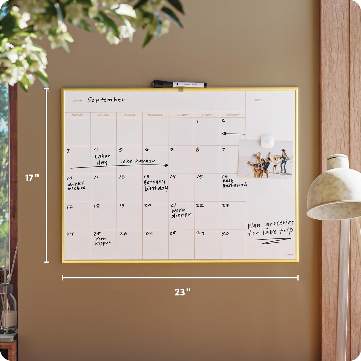 Calendario Magnético de Pizarra Blanca U Brands 61x46 cm