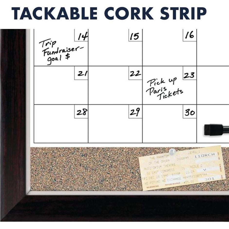 Calendario Magnético y Tablero de Corcho Quartet 58x43 cm