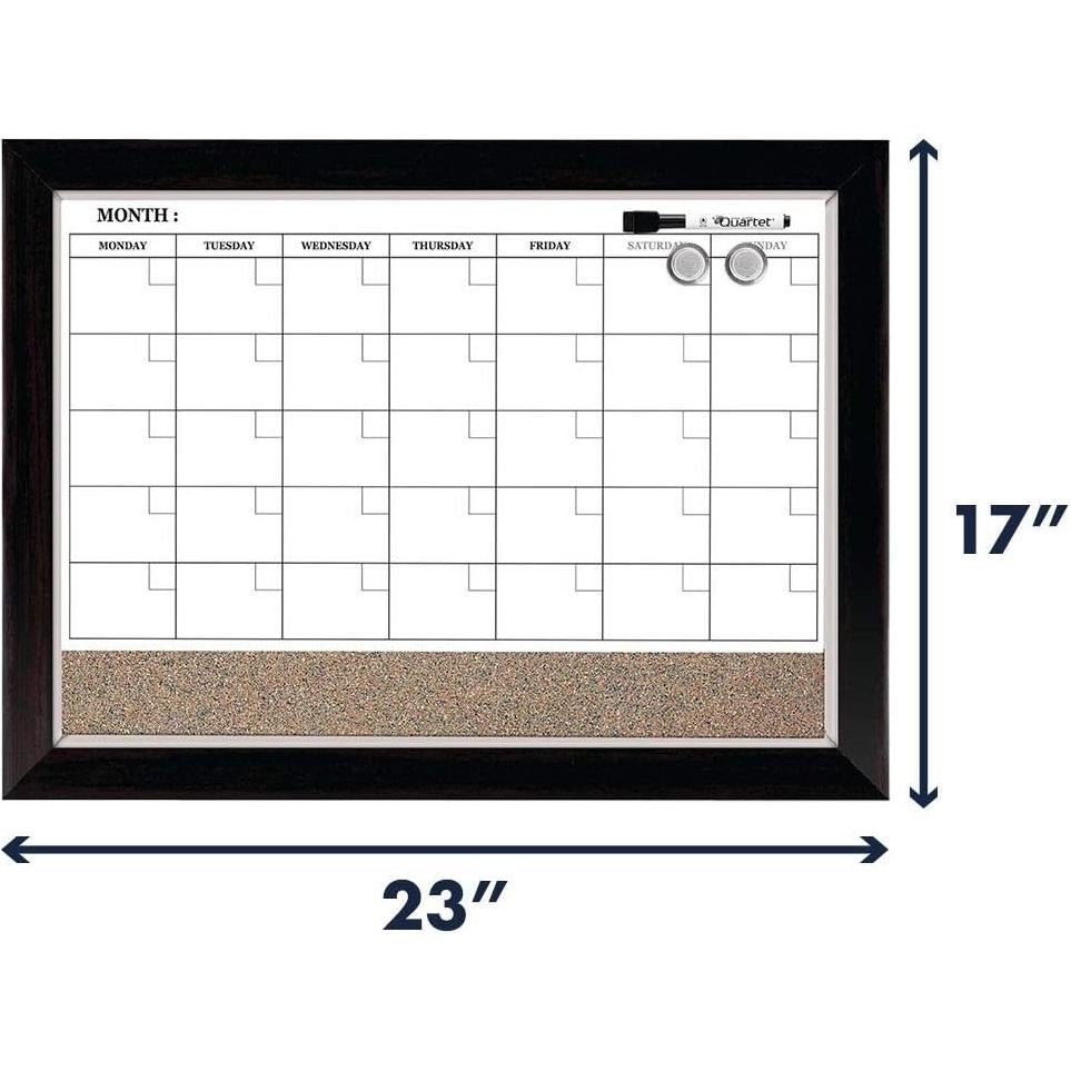 Calendario Magnético y Tablero de Corcho Quartet 58x43 cm