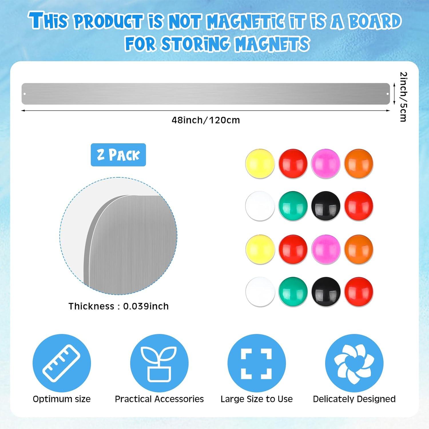 Tiras Magnéticas de Acero Inoxidable Mooliwe 120x5 cm 2 Pcs