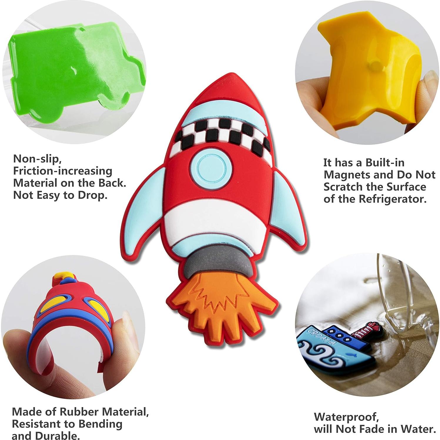 Imanes de Refrigerador WISESTAR 26 Piezas para Niños - Vehículos