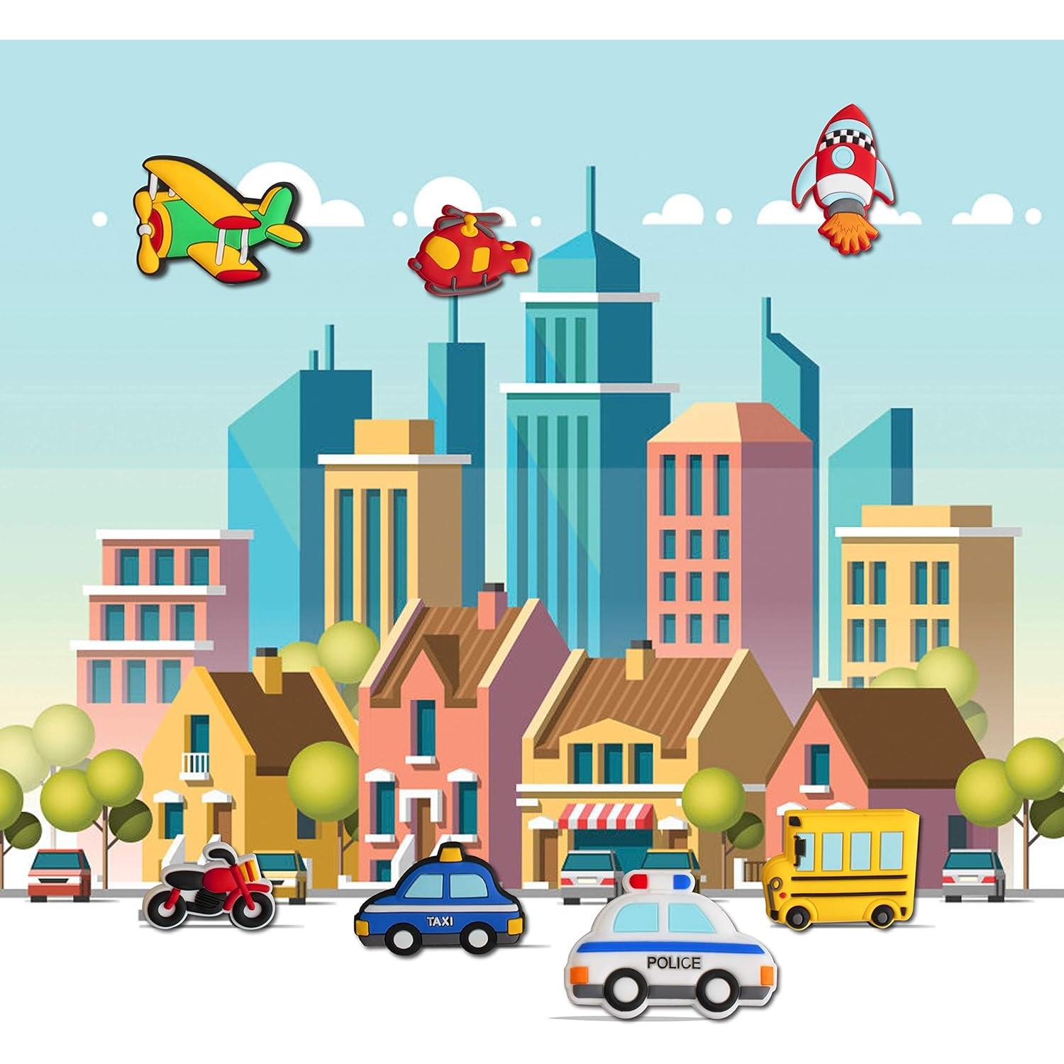 Imanes de Refrigerador WISESTAR 26 Piezas para Niños - Vehículos