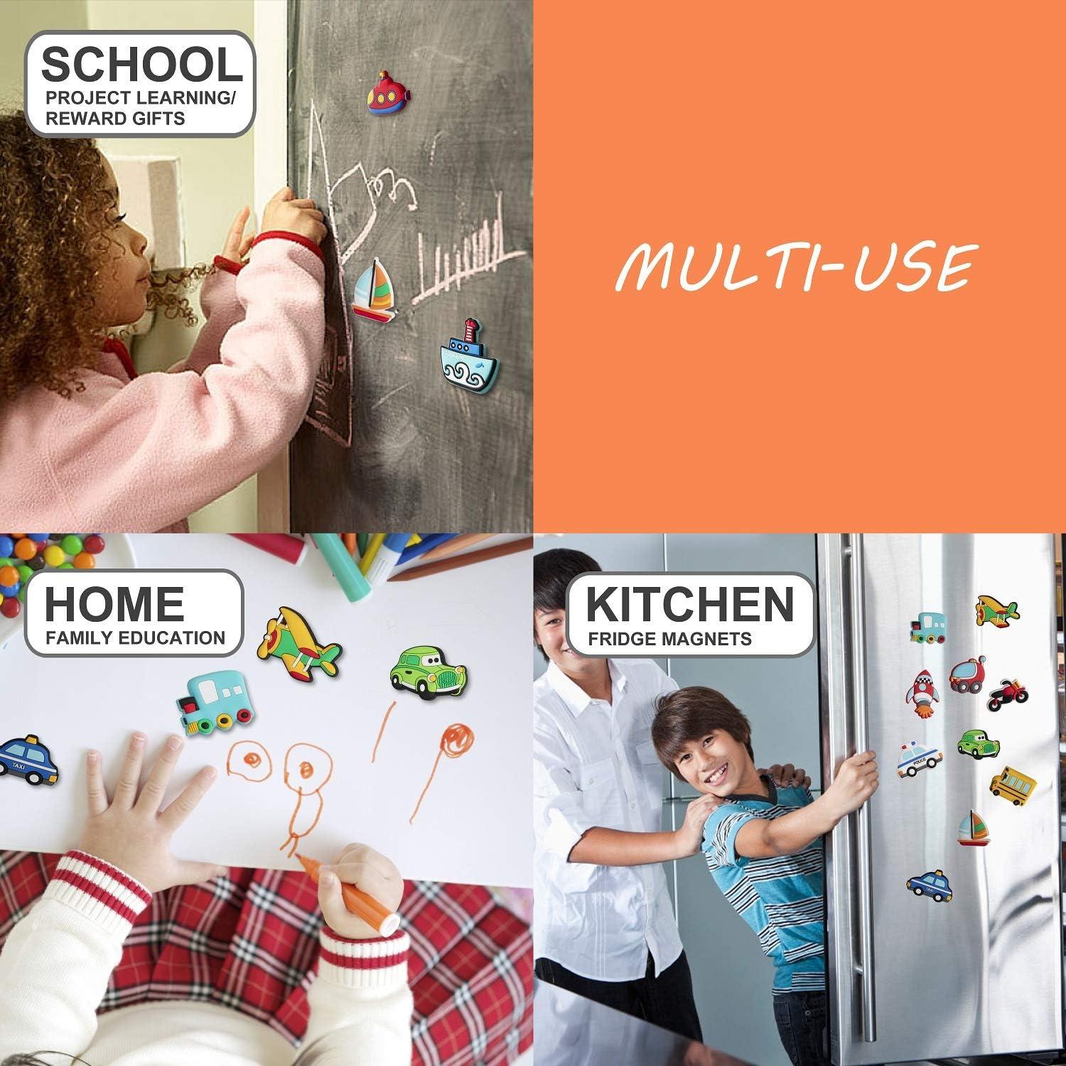 Imanes de Refrigerador WISESTAR 26 Piezas para Niños - Vehículos