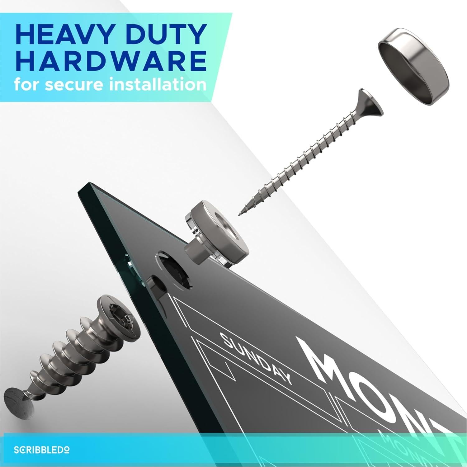 Calendario de Pared Magnético Scribbledo 61x91cm Vidrio Negro