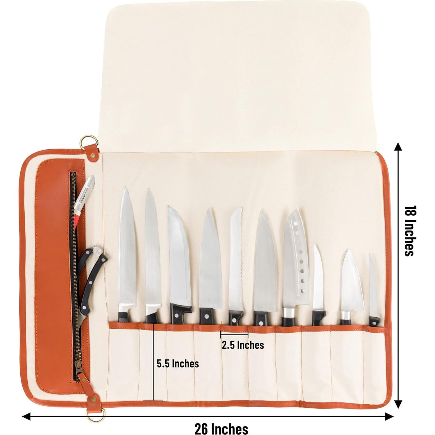 Bolsa para cuchillos EVERPRIDE para chefs - 10 ranuras - 0.91 kg