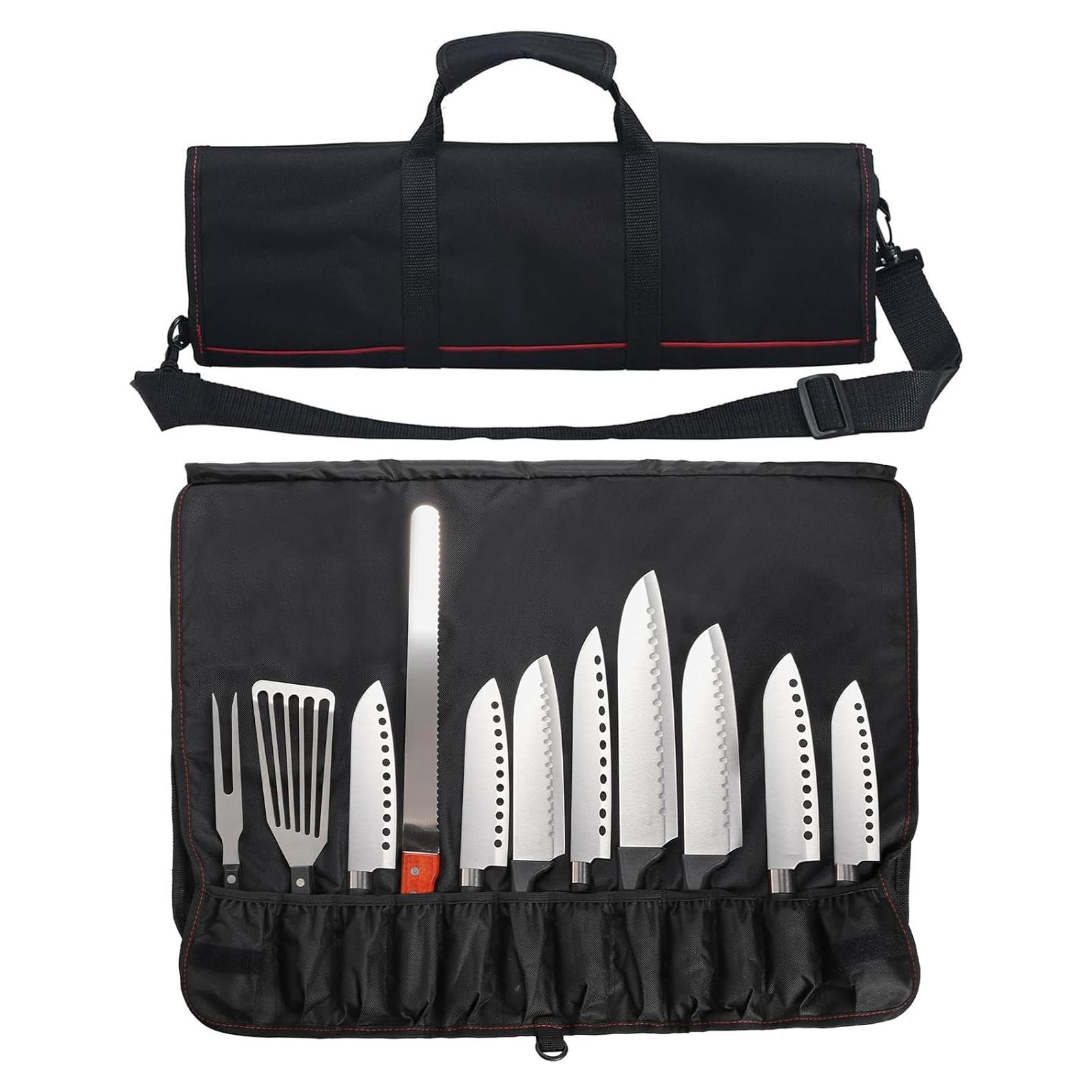 Funda para Cuchillos de Chef Tosnail con 21 Ranuras - Negro