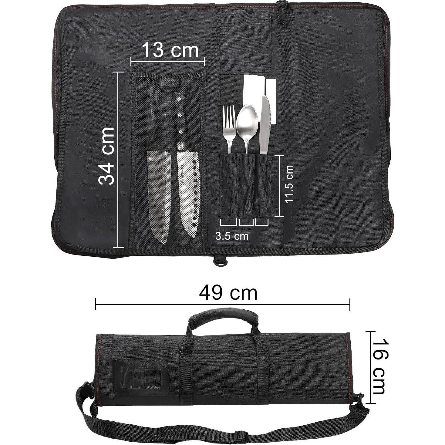 Funda para Cuchillos de Chef Tosnail con 21 Ranuras - Negro