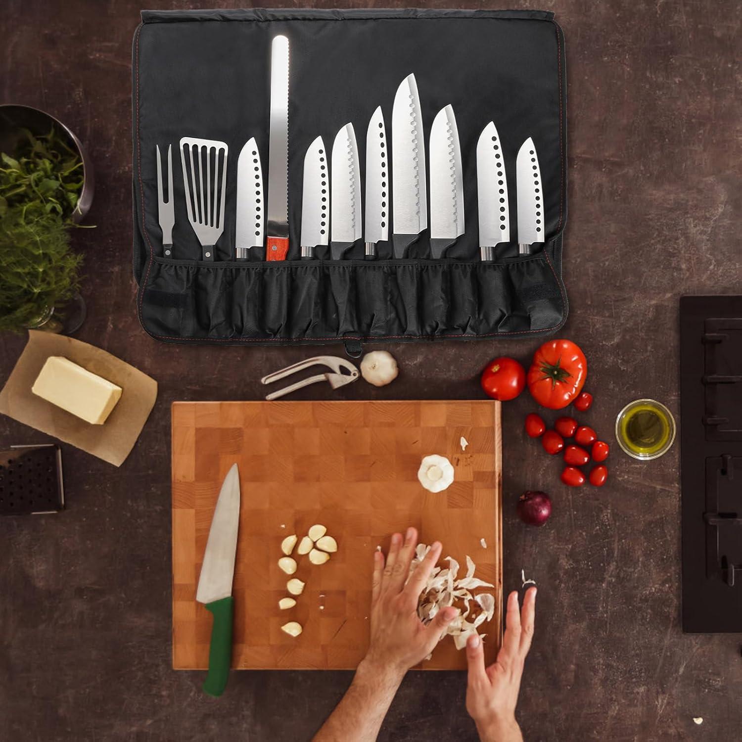 Funda para Cuchillos de Chef Tosnail con 21 Ranuras - Negro