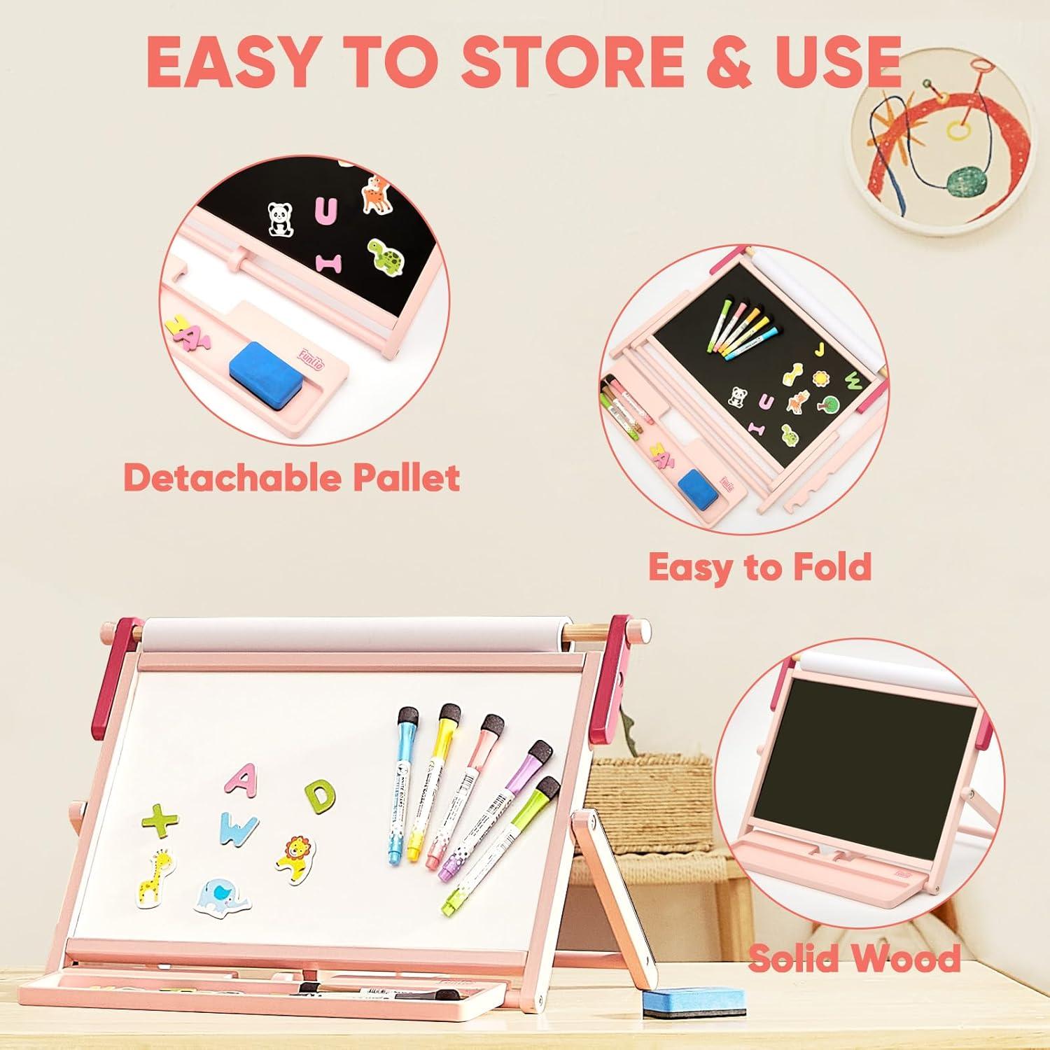 Caballete de Mesa Doble Cara FUNLIO Rosa con 100+ Piezas