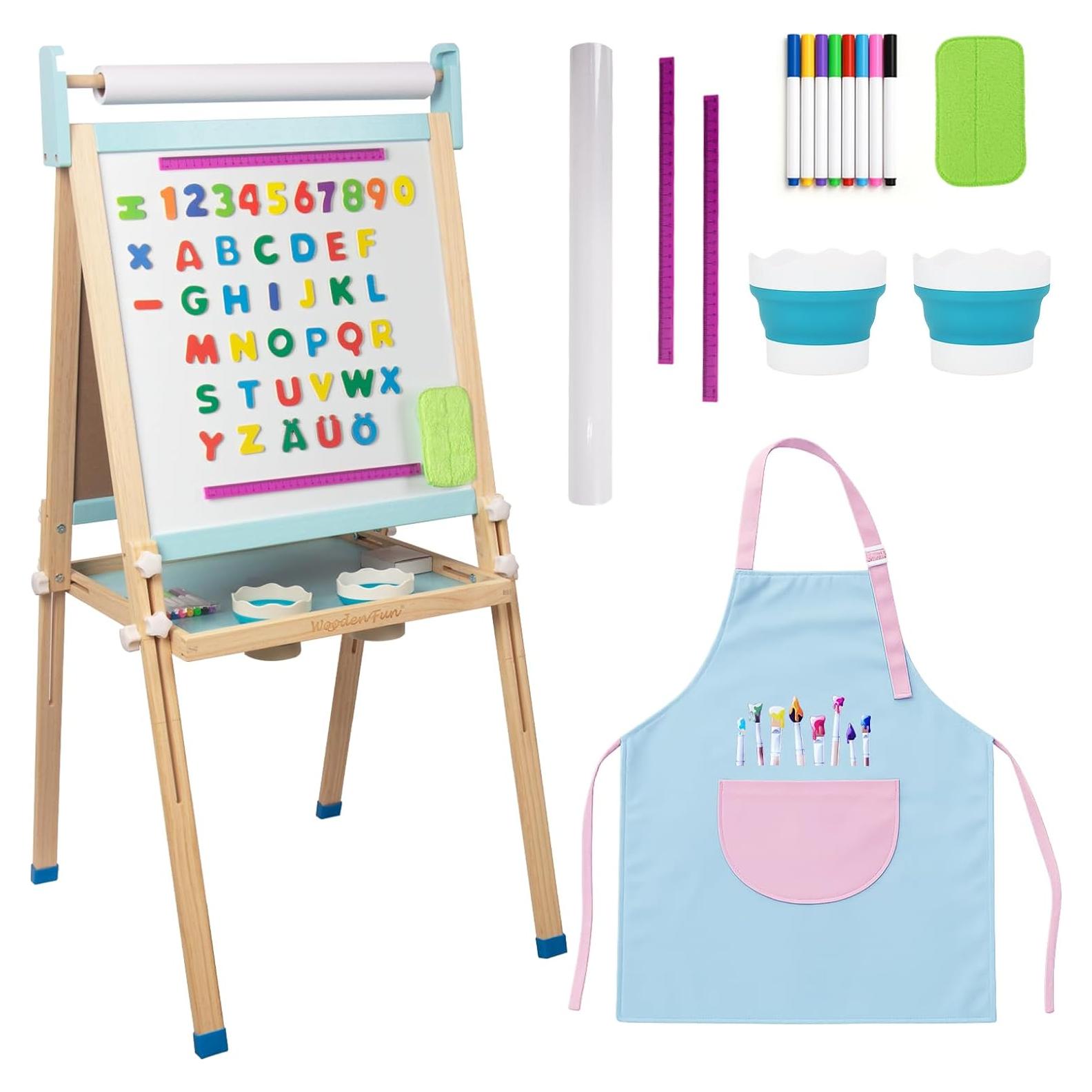 Caballete de Arte Ajustable Woodenfun para Niños 3-12 Años