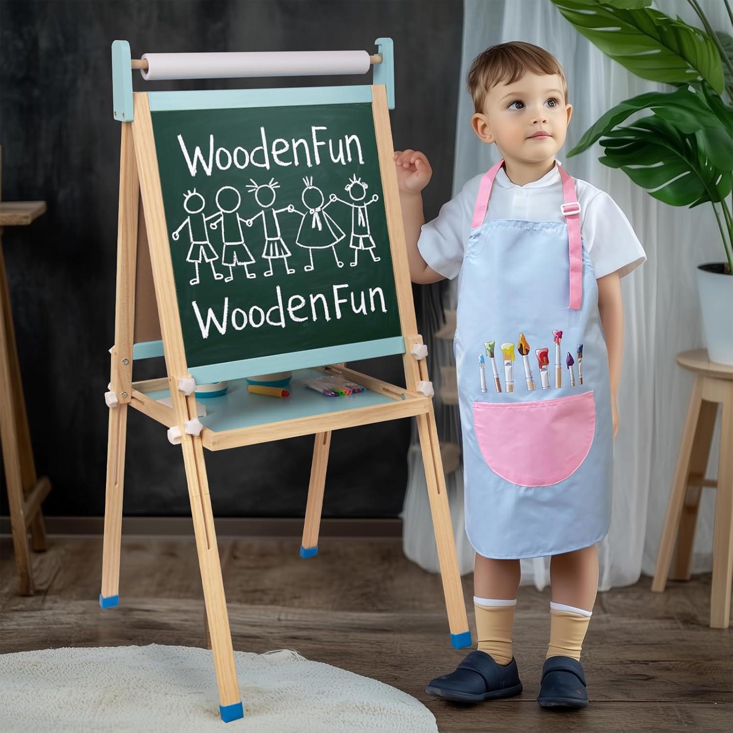 Caballete de Arte Ajustable Woodenfun para Niños 3-12 Años