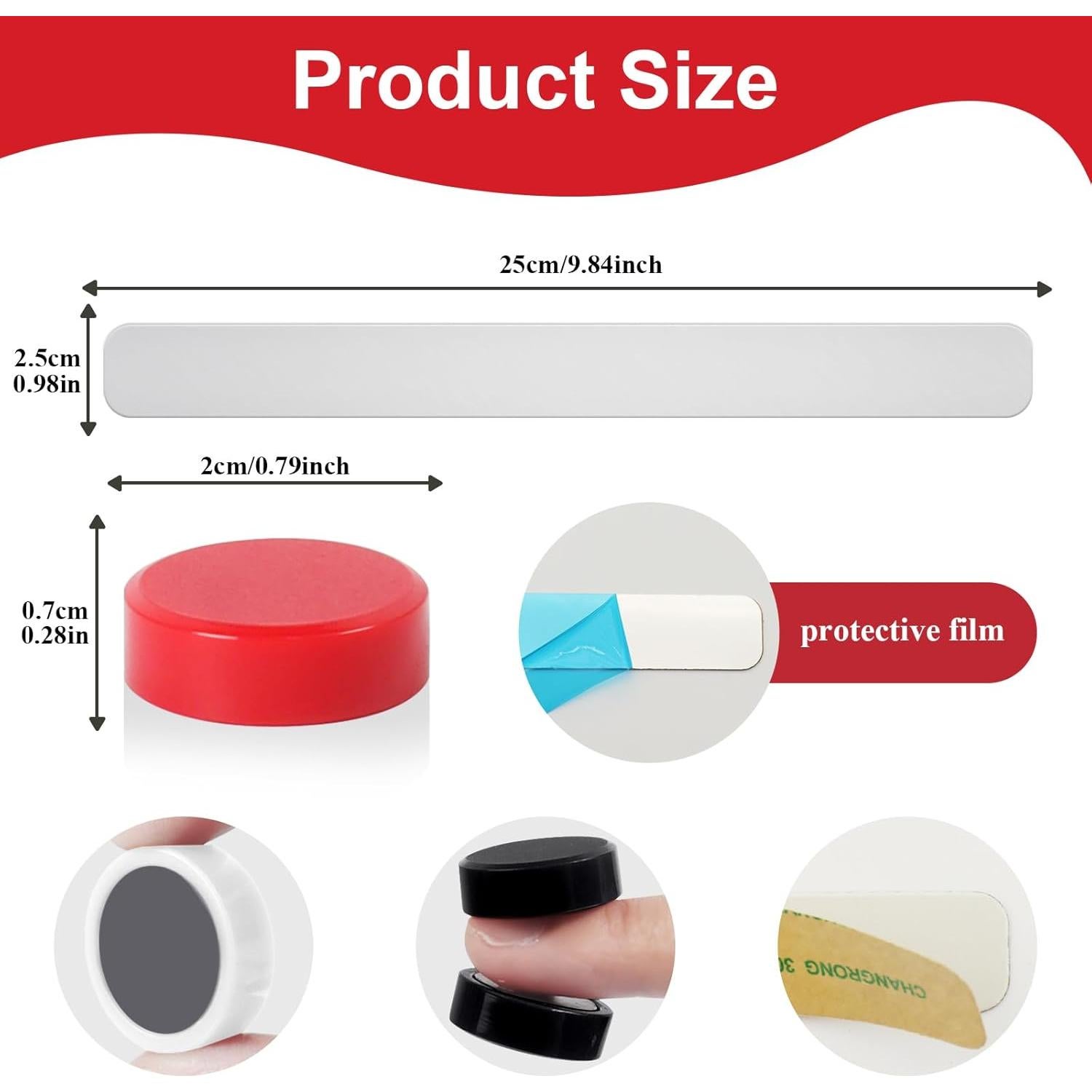 Tablero Magnético DUJEQM 2 Piezas Acero Inoxidable 10 Imanes