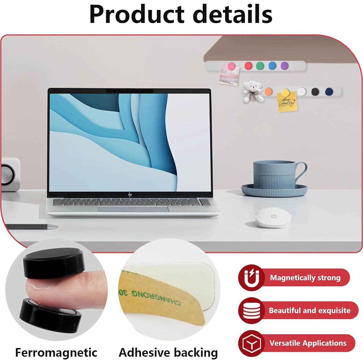 Tablero Magnético DUJEQM 2 Piezas Acero Inoxidable 10 Imanes