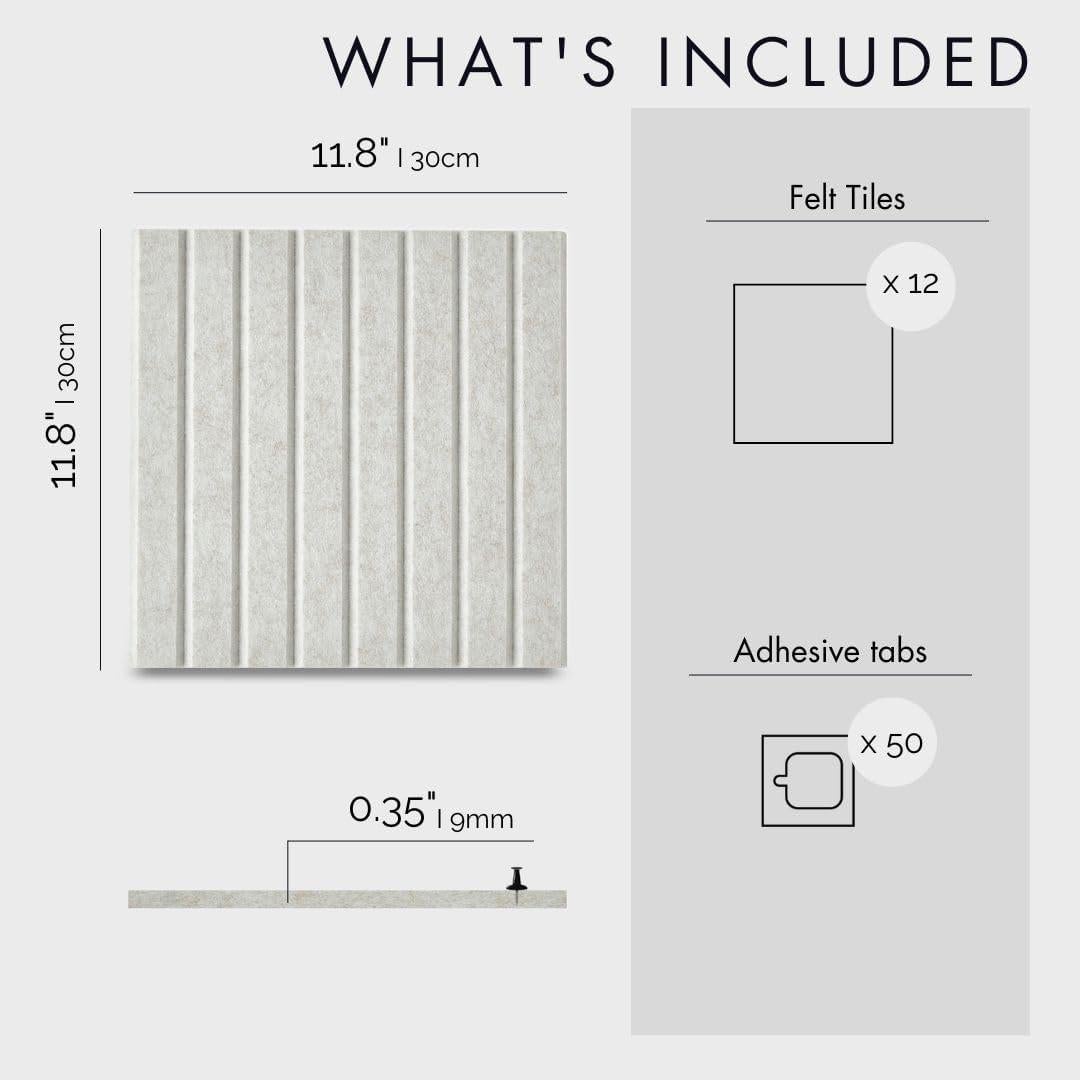 Tableros de Fieltro VIVELDA 30x30 cm Beige Claro - Paquete de 12