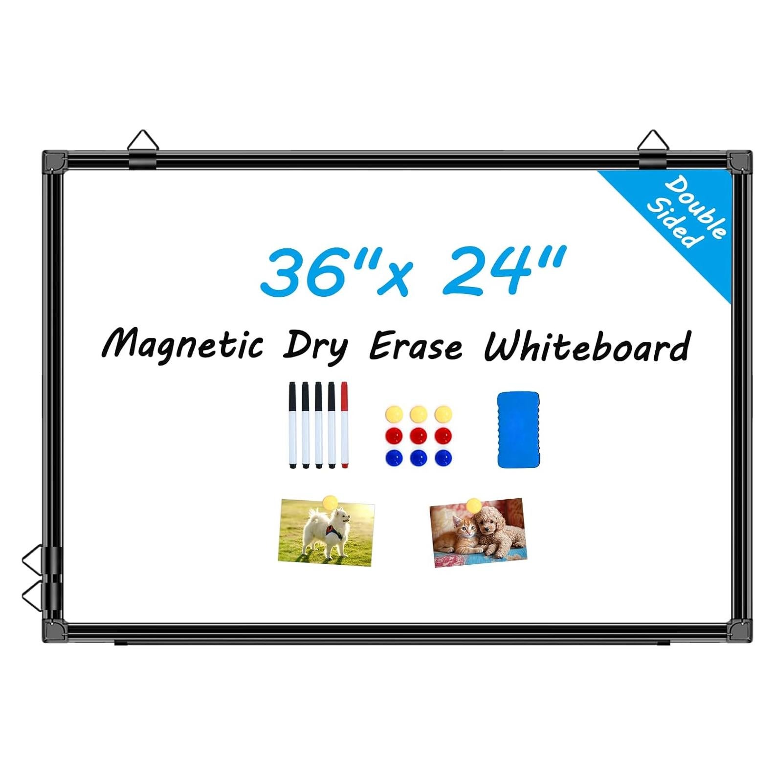 Pizarra Blanca Magnética Doble Cara H-Qprobd 91x61cm