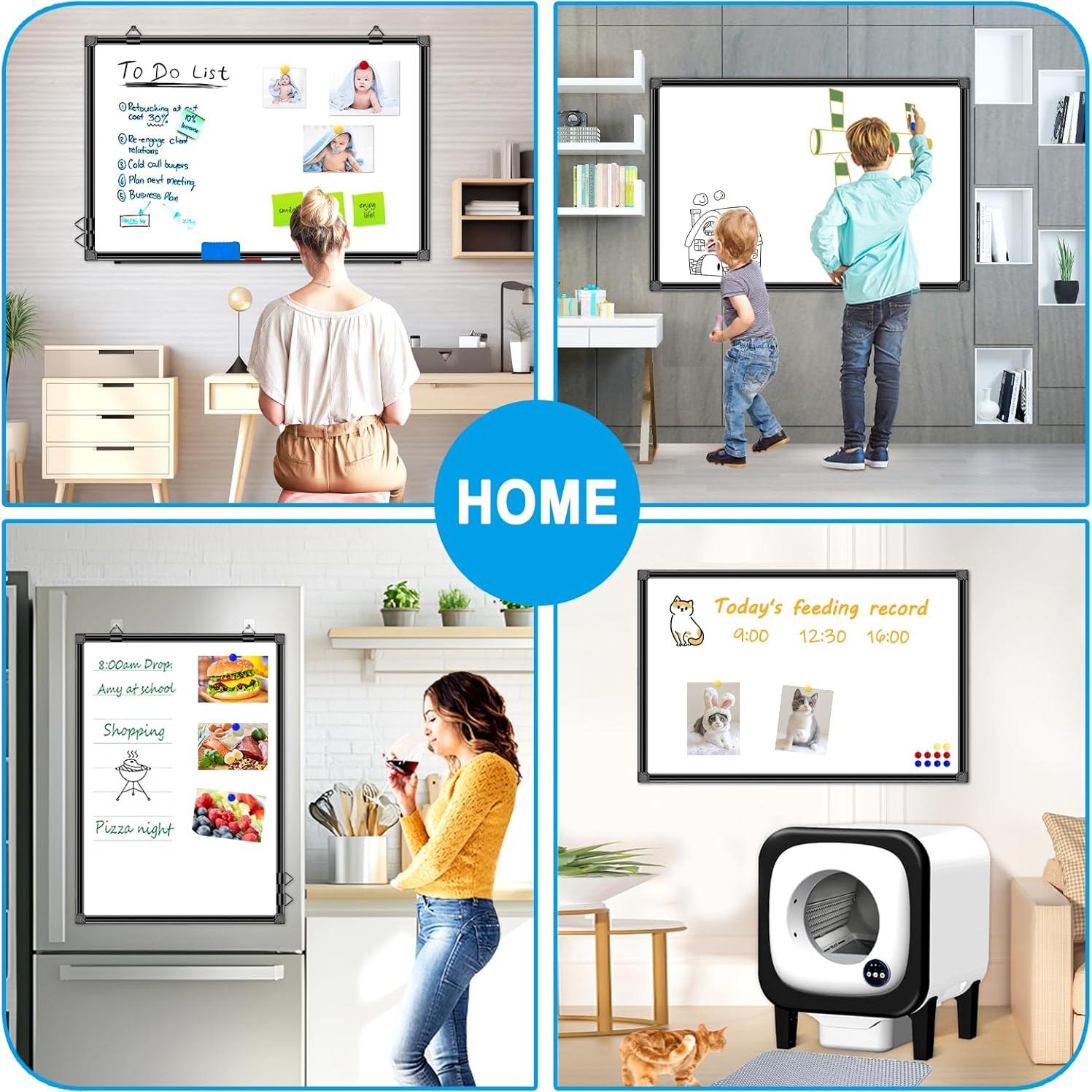 Pizarra Blanca Magnética Doble Cara H-Qprobd 91x61cm