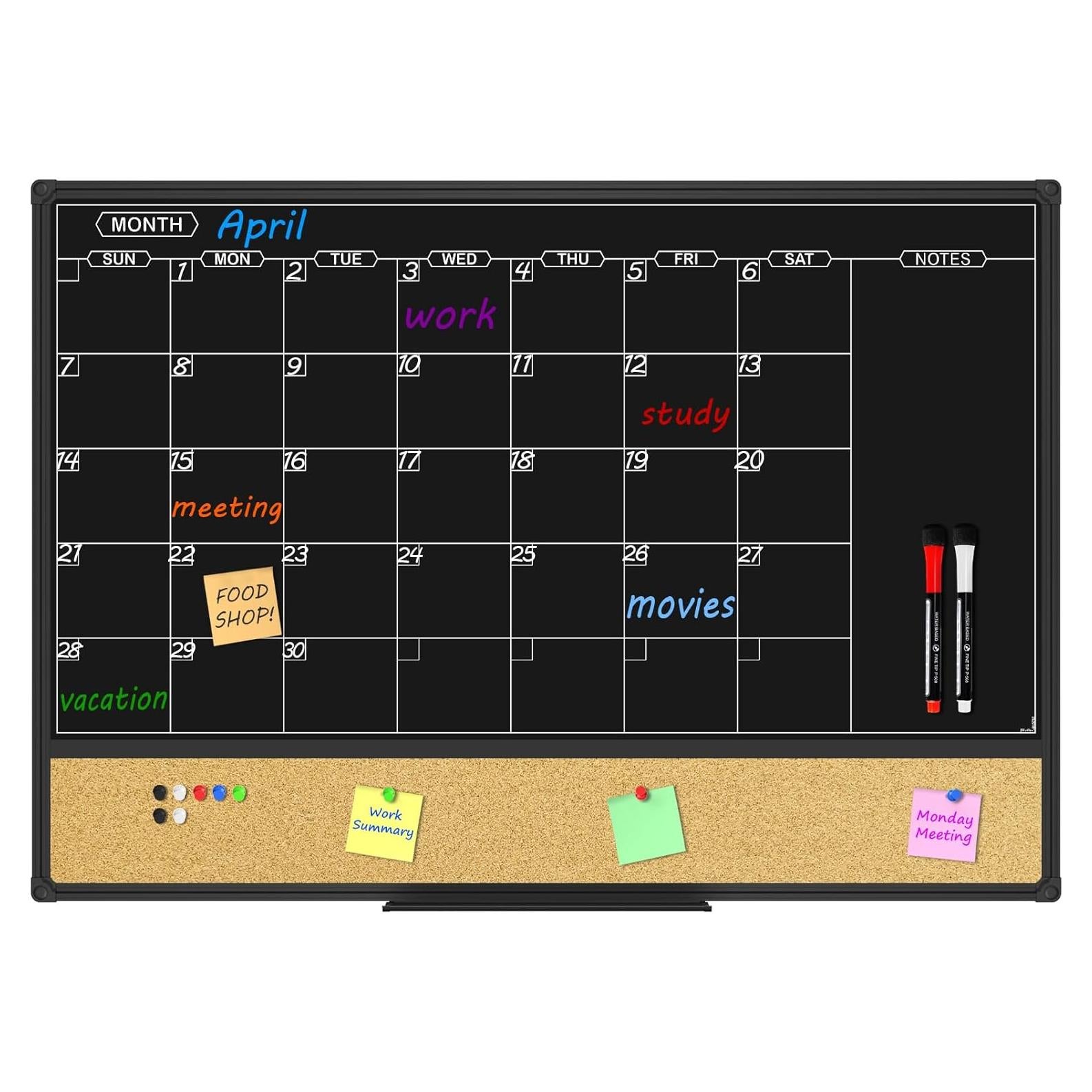 Calendario Magnético JILoffice 91.4x61 cm Pizarra Borrado Seco