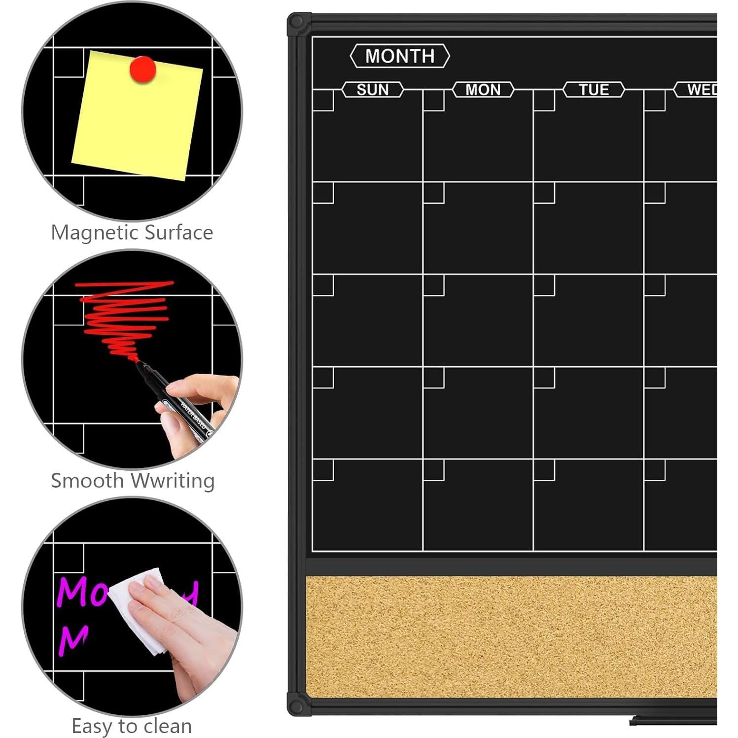 Calendario Magnético JILoffice 91.4x61 cm Pizarra Borrado Seco