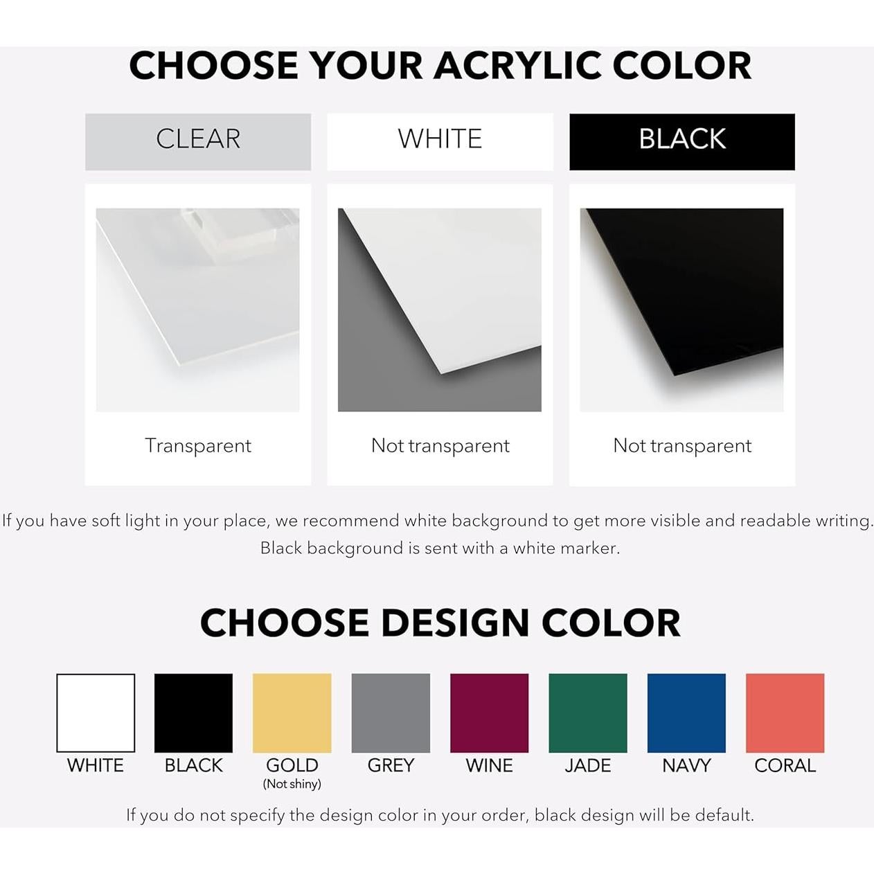 Tablero de Borrado en Seco Acrílico Negro 43x28 cm Clicked Craft