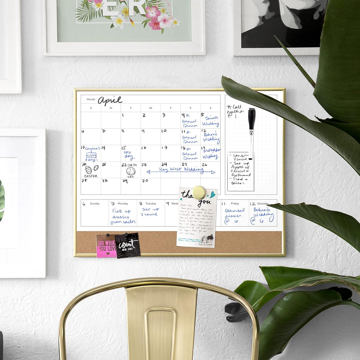 Pizarra Planificadora de Calendario 4 en 1 U Brands 40.6x50.8cm