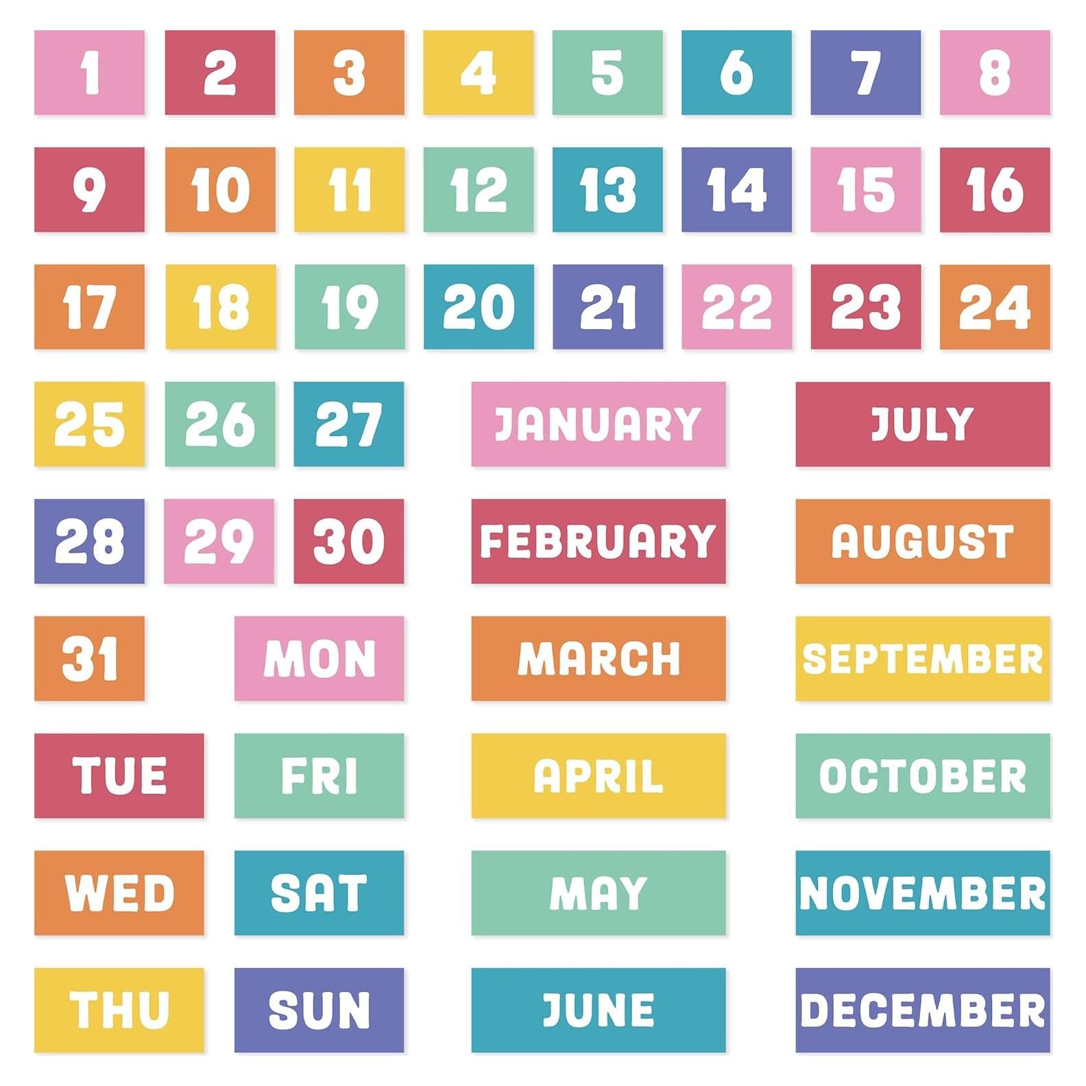 Imanes de Calendario Mensual Coloridos Amnbrei - 50 Piezas