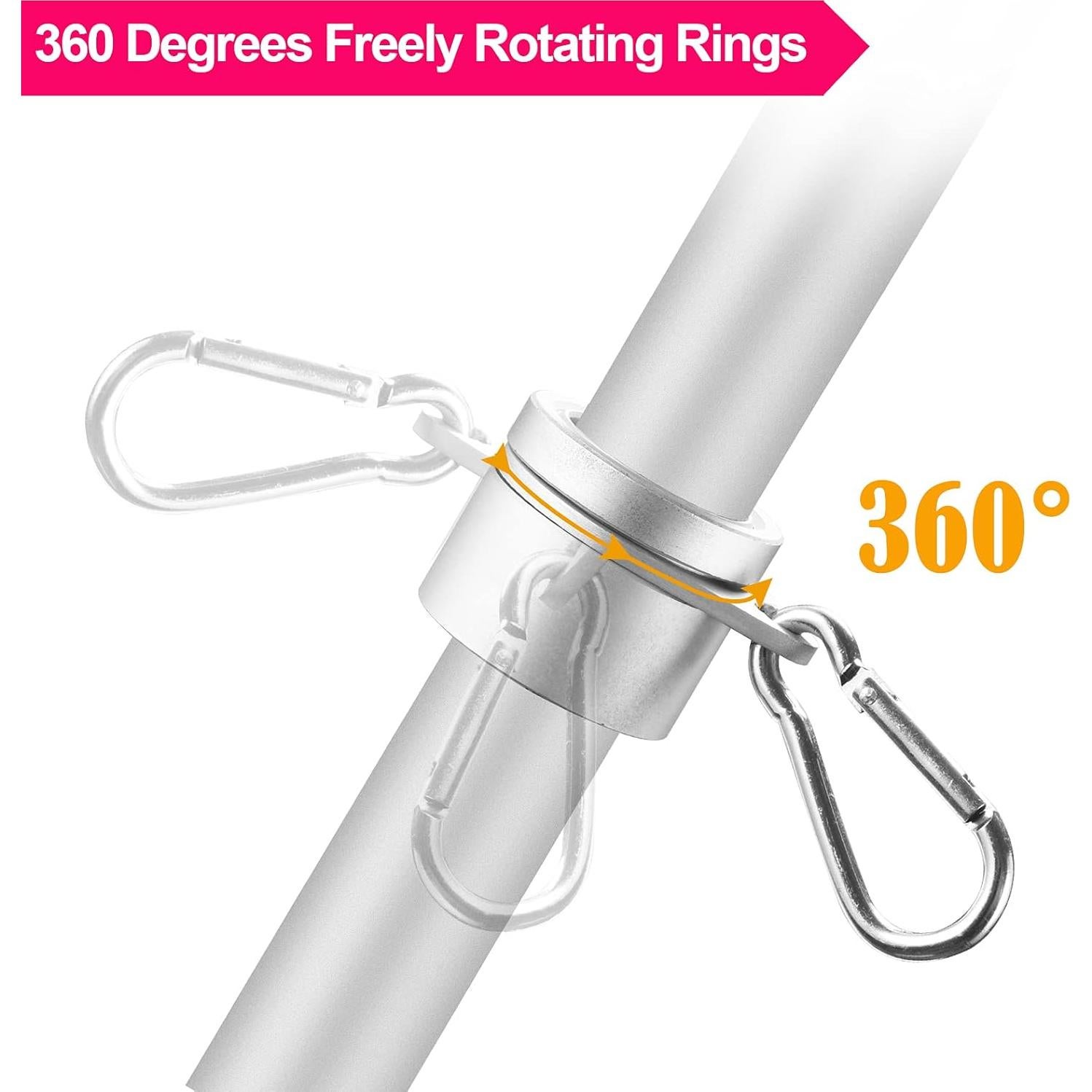 Anillos de asta de bandera BONWIN 1" 2 Pcs giratorios 360°