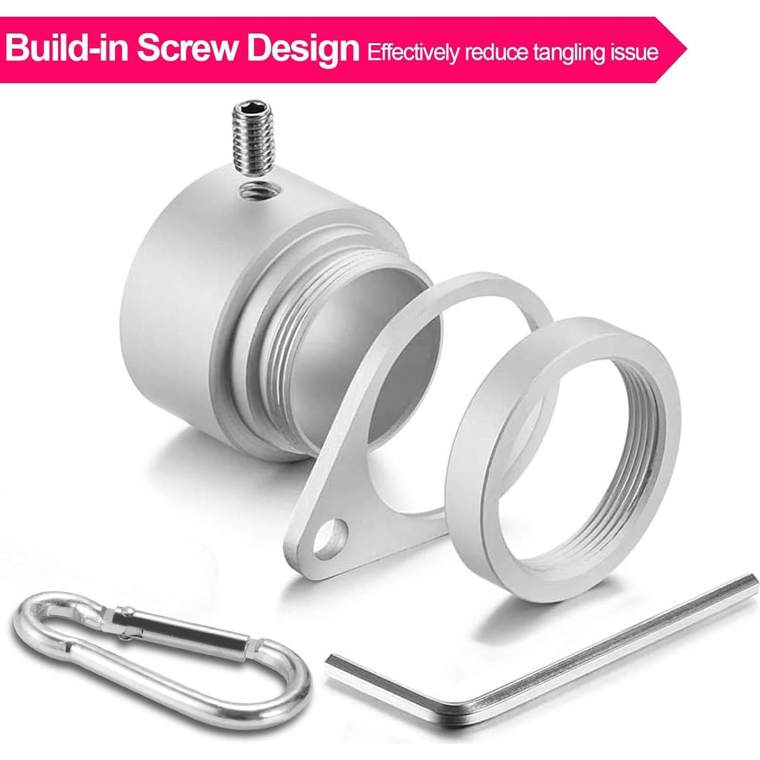 Anillos de asta de bandera BONWIN 1" 2 Pcs giratorios 360°