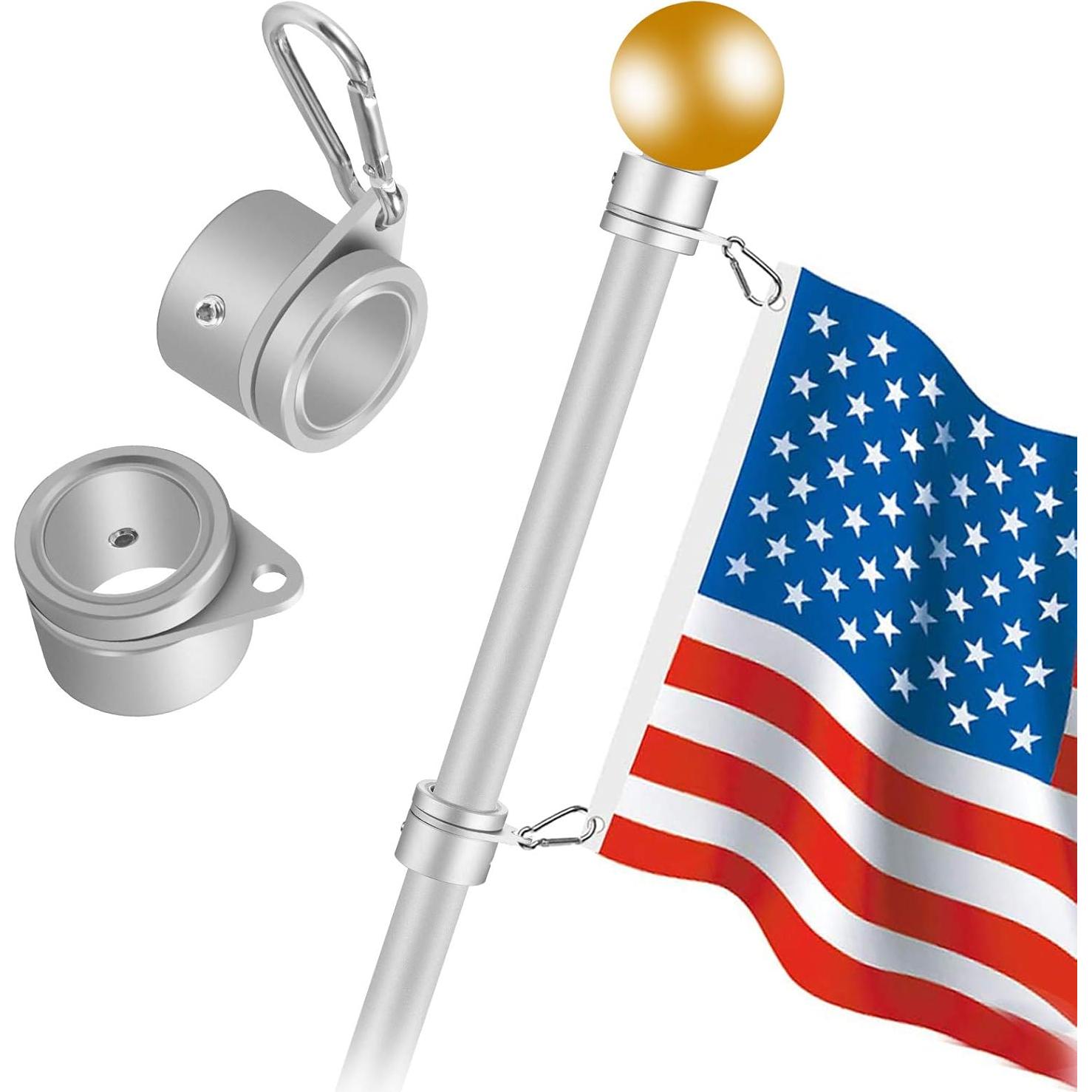 Anillos de asta de bandera BONWIN 1" 2 Pcs giratorios 360°