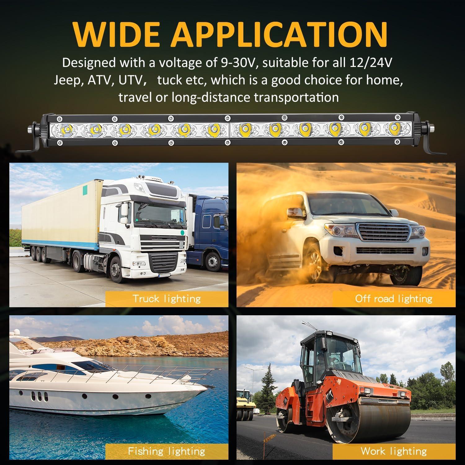 Barra de Luz LED Zmoon 30cm 80W Combo Punto y Flood 2-Pack