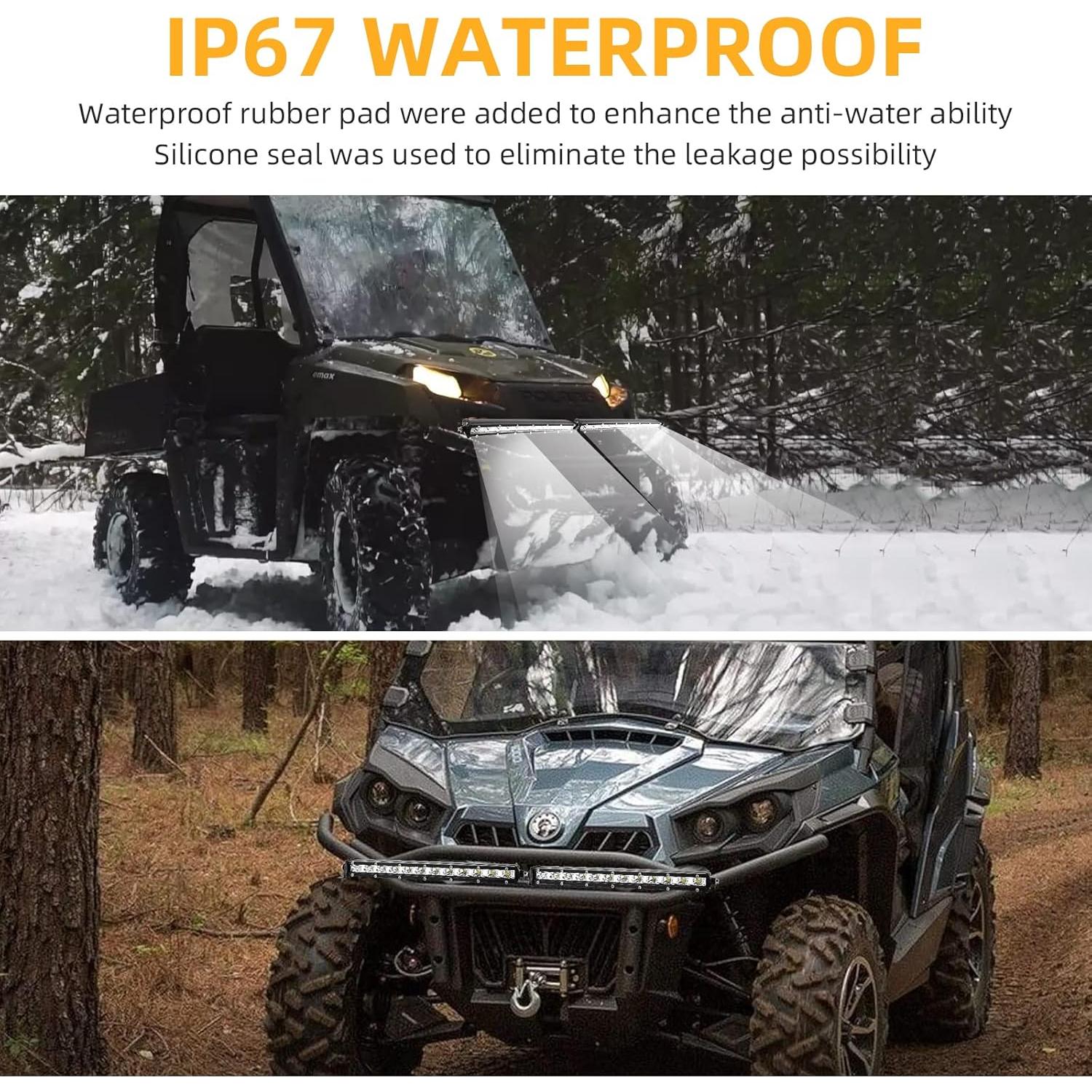 Barra de Luz LED Zmoon 30cm 80W Combo Punto y Flood 2-Pack