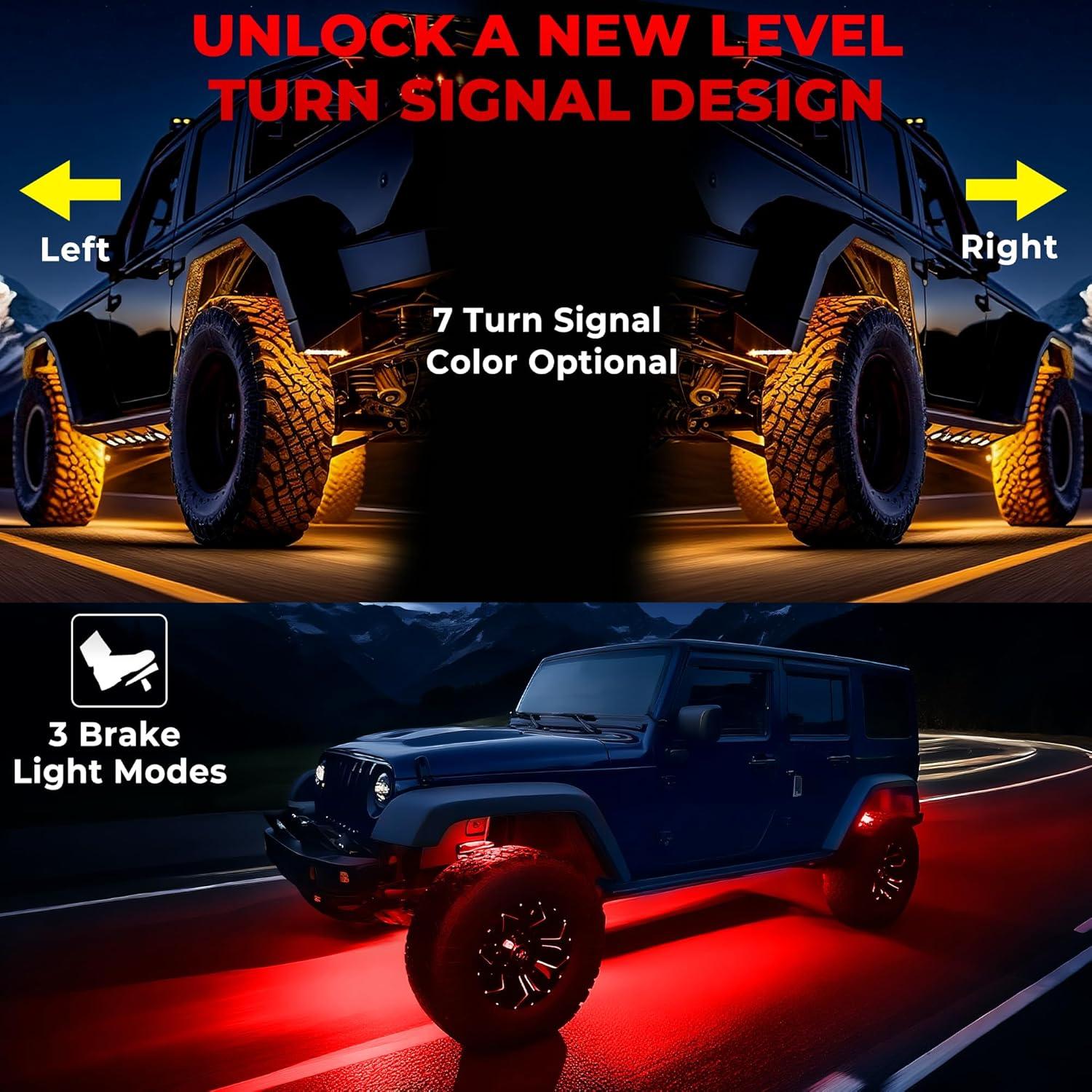 Luces LED Rock DITRIO 8 Pods Multicolor 12V Impermeables