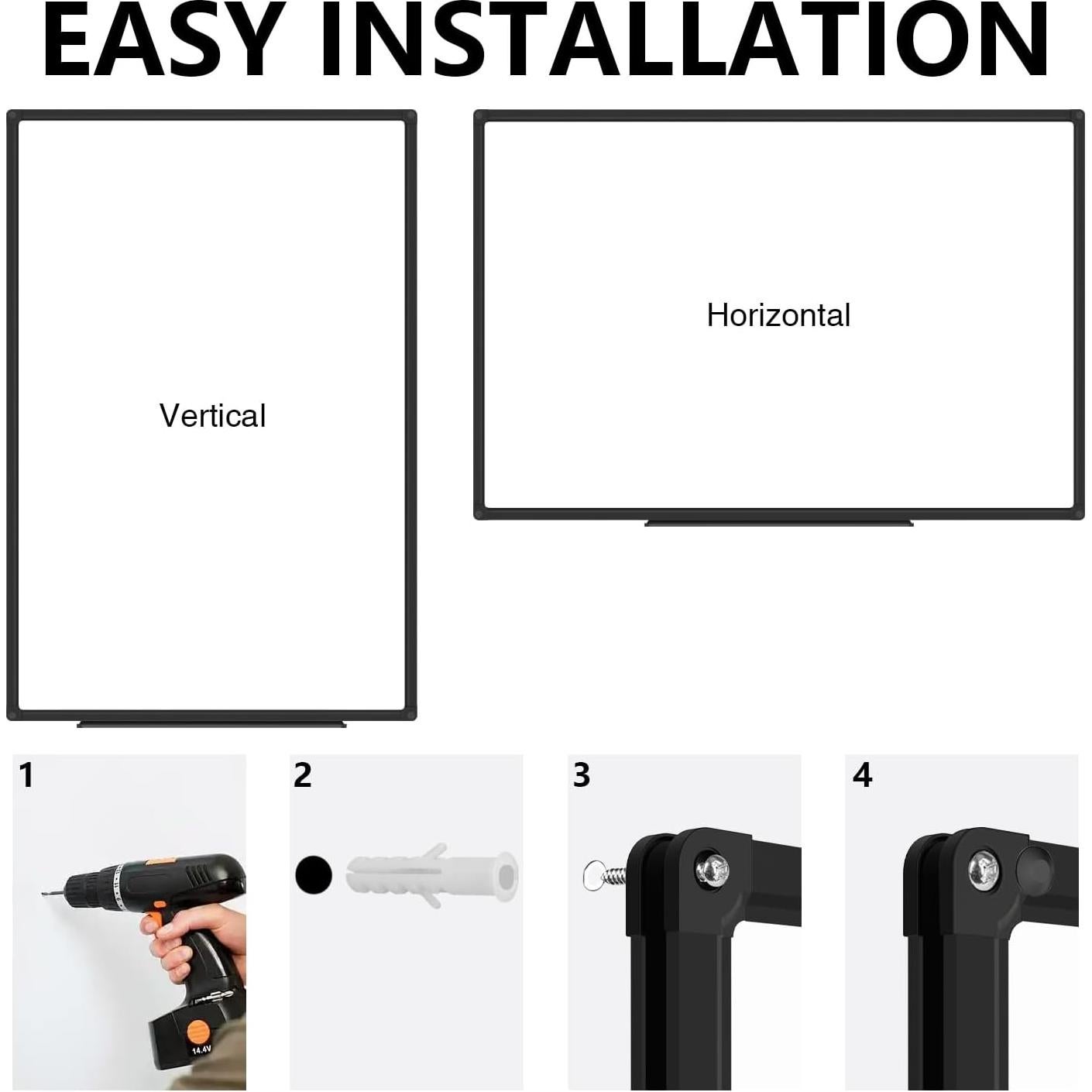 Pizarra Blanca Magnética XBoard 121.9x78.7cm con Marco Negro