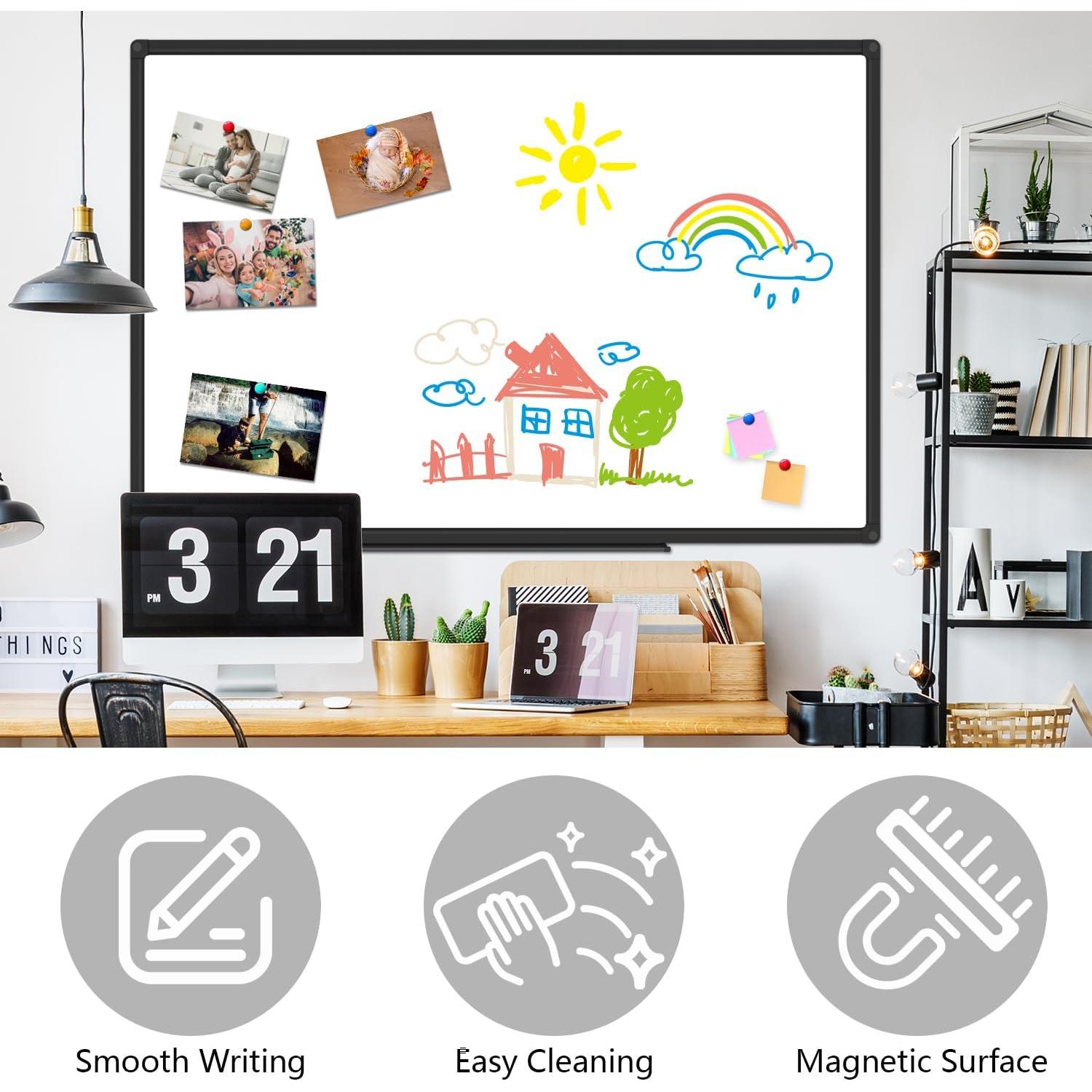 Pizarra Blanca Magnética XBoard 121.9x78.7cm con Marco Negro