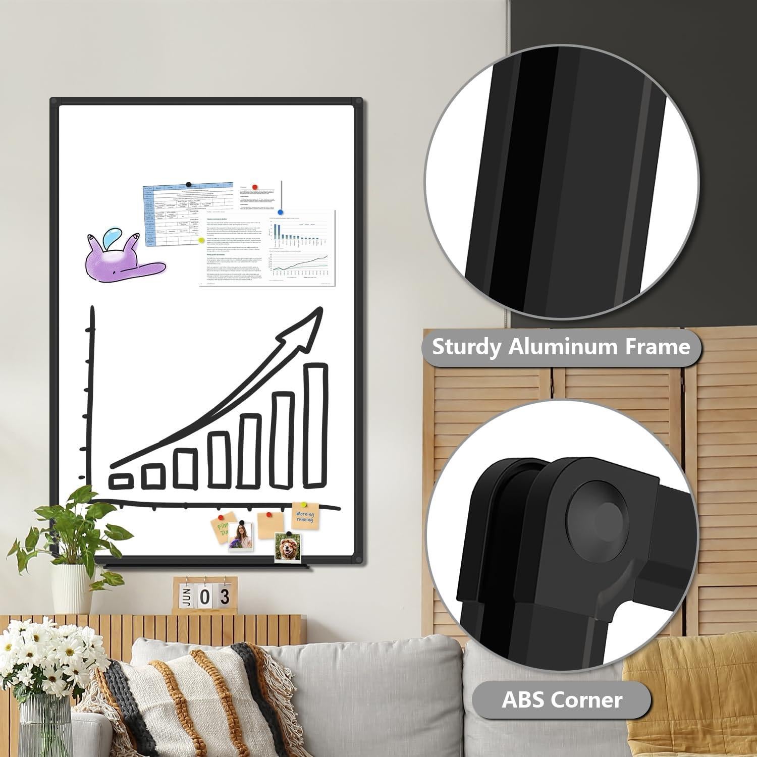 Pizarra Blanca Magnética XBoard 121.9x78.7cm con Marco Negro