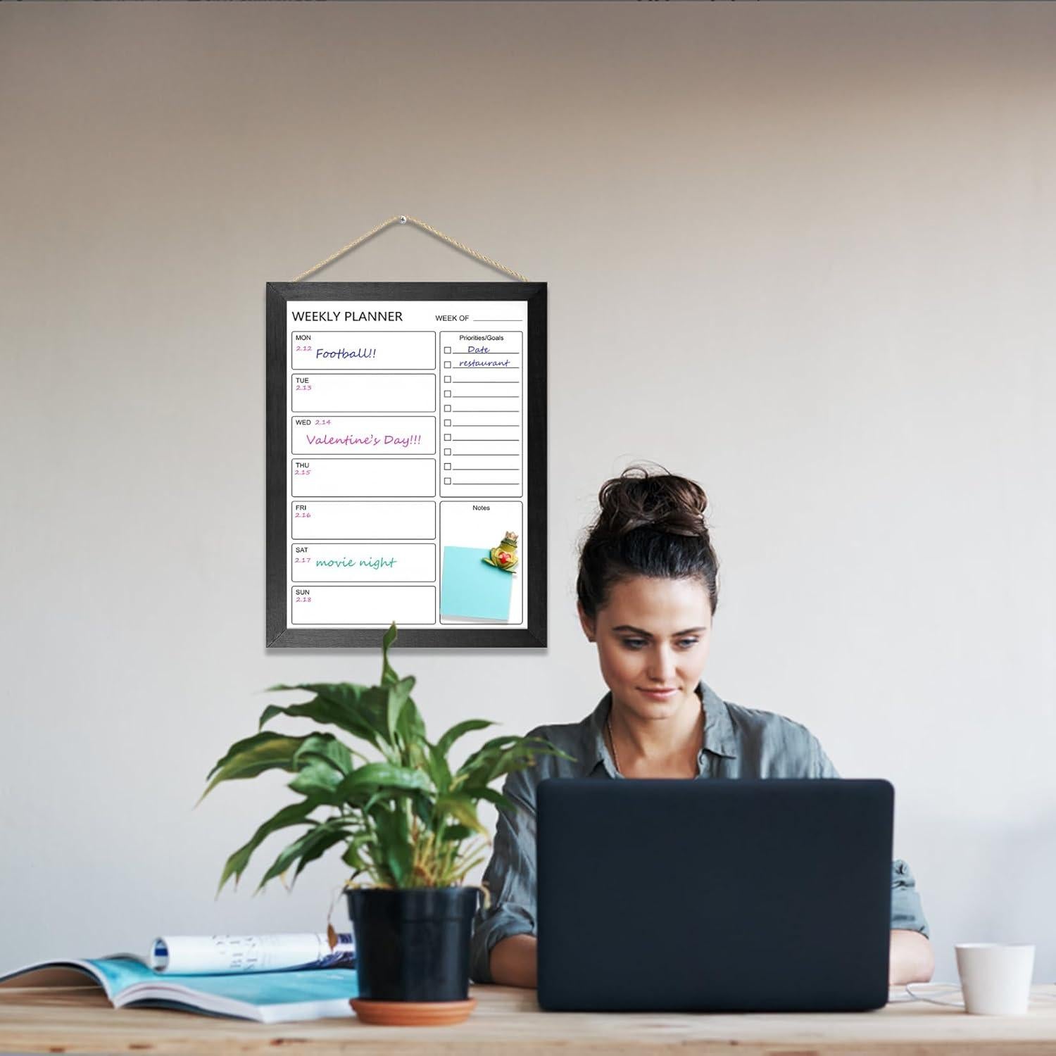 Tablero Semanal Borrable Magnético TORASO 33x43 cm Negro