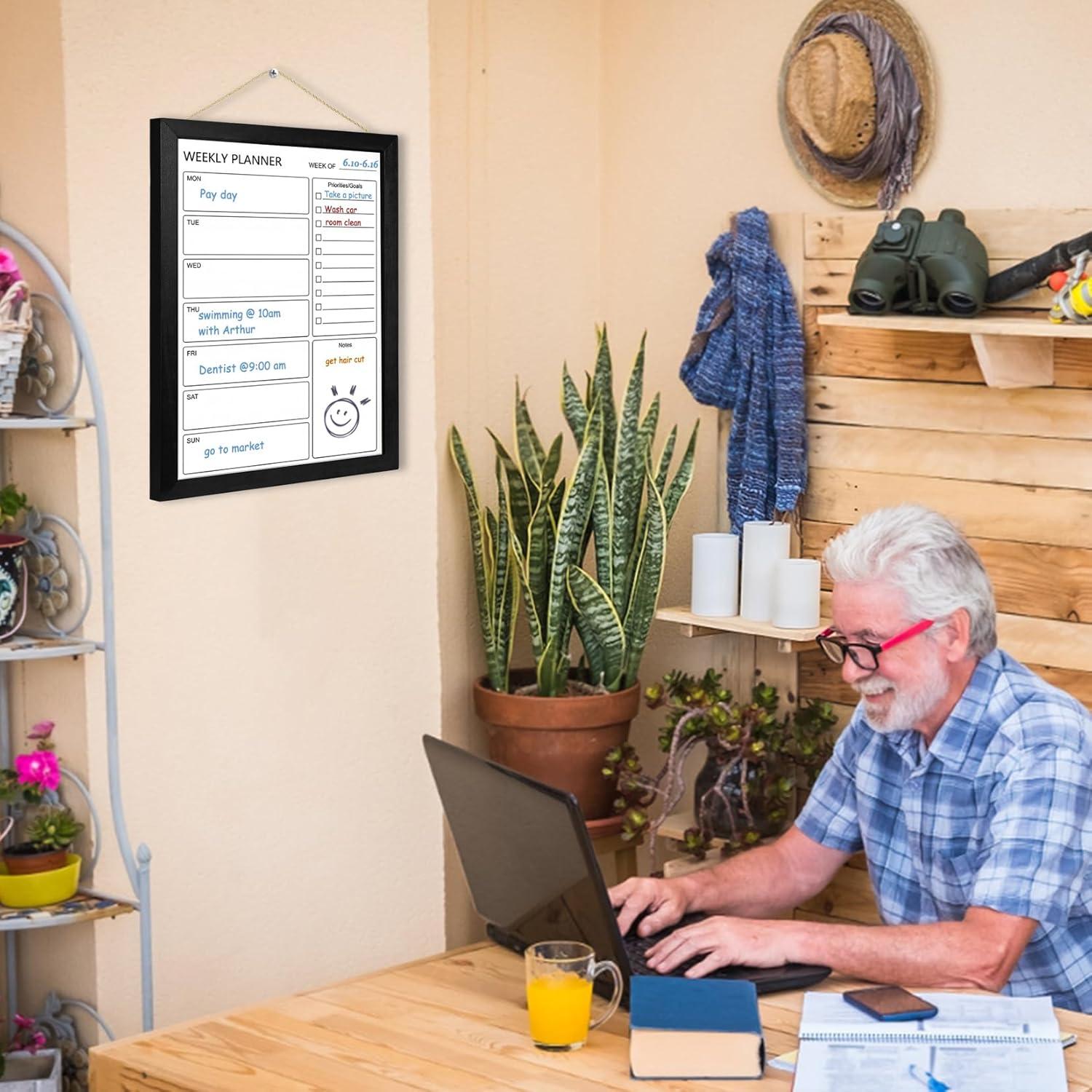 Tablero Semanal Borrable Magnético TORASO 33x43 cm Negro