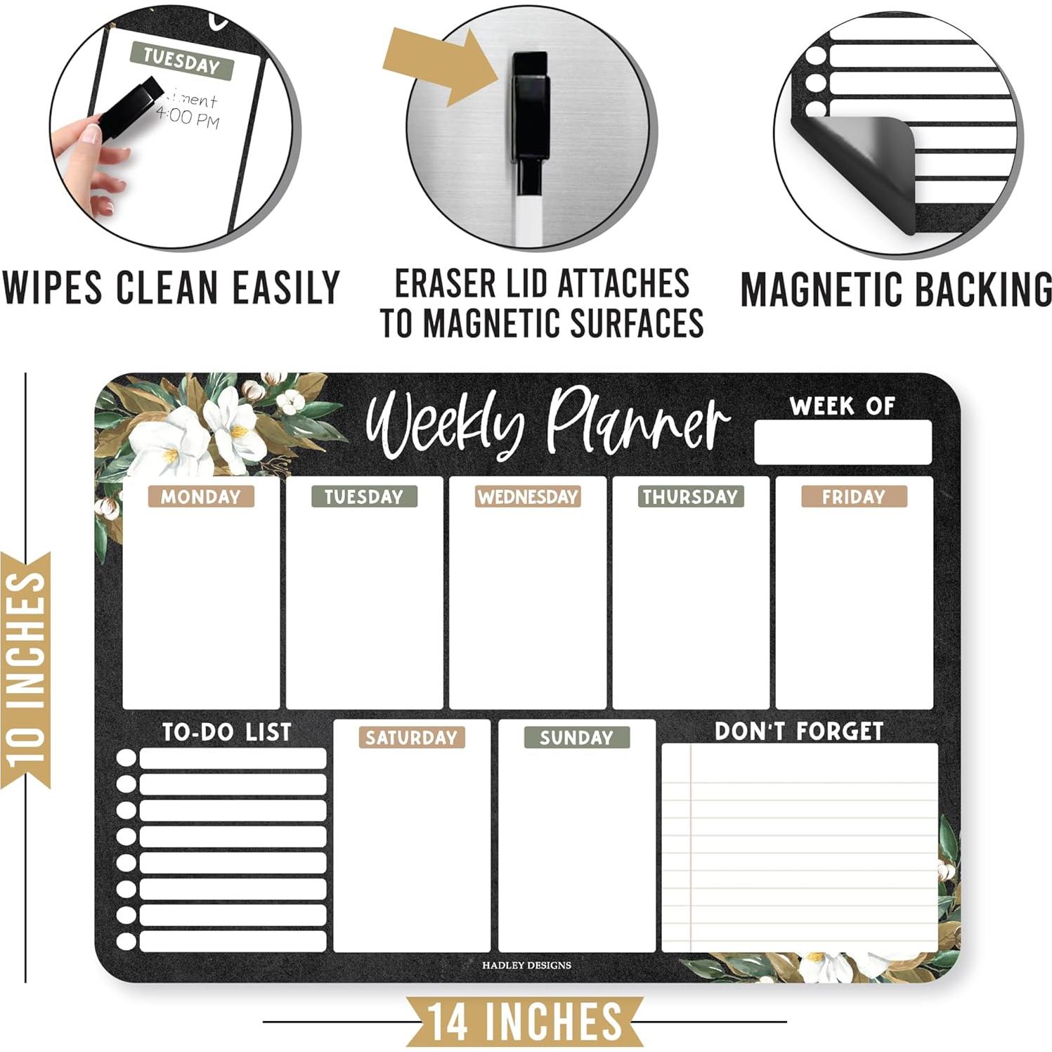 Calendario Magnético Semanal Hadley Designs 25x35 cm Borrable