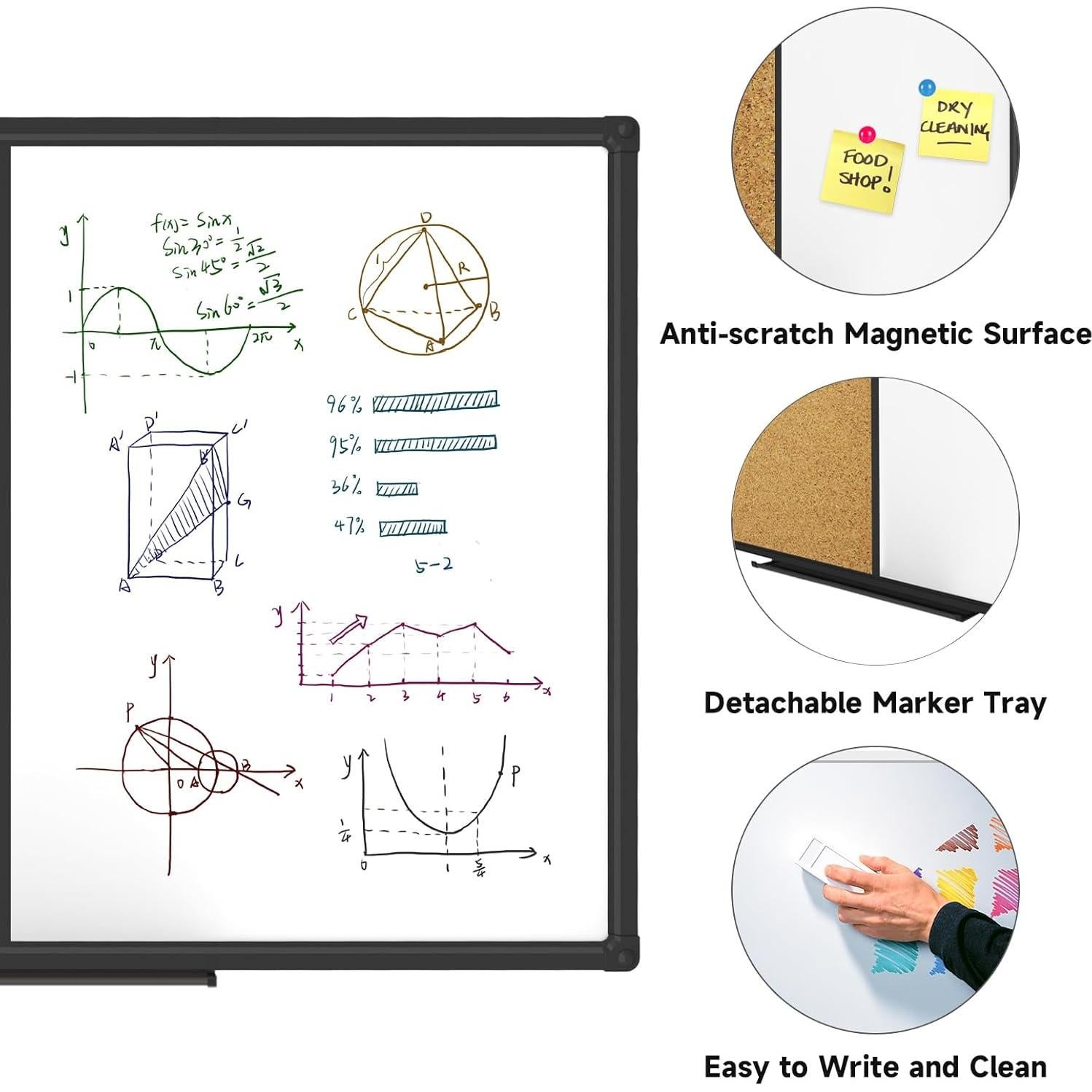 Pizarra Magnética Combinada XBoard 91x61 cm con Corcho