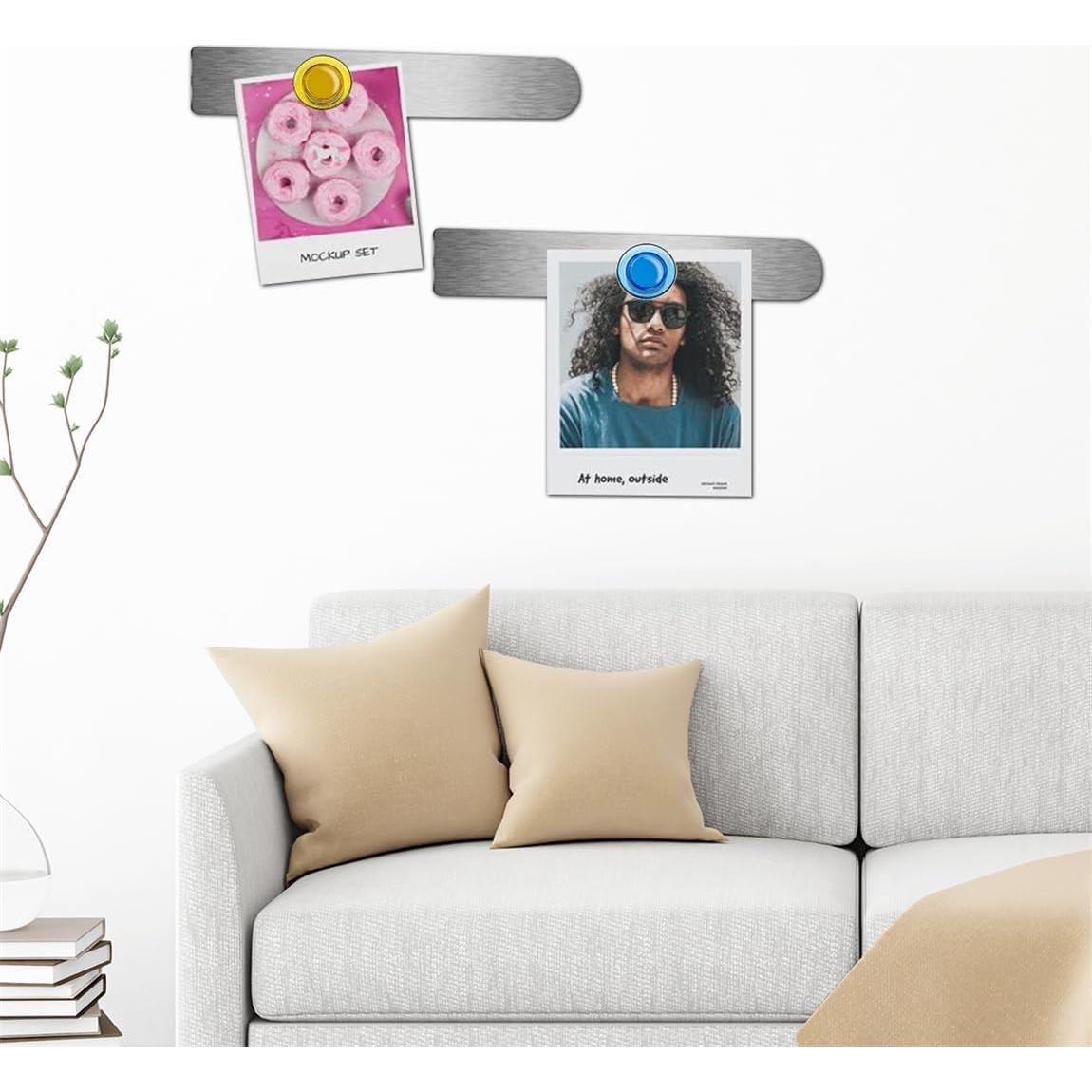 Tiras Magnéticas Adhesivas YJWZWE 32x4 cm Plata 4 Pcs