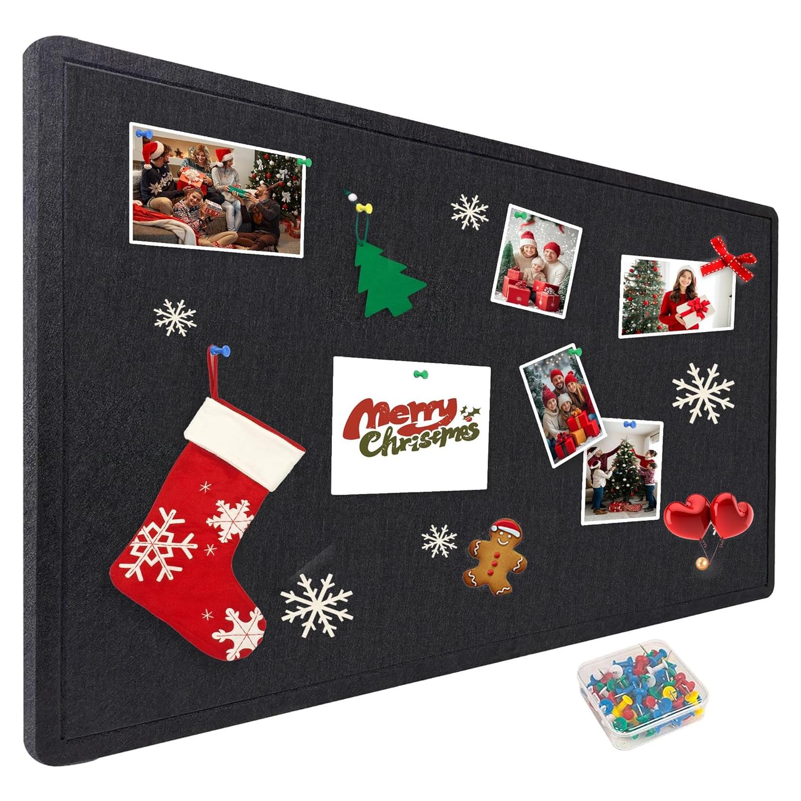 Tablero de Anuncios Plegable Yunihome 240x120 cm Fieltro Negro