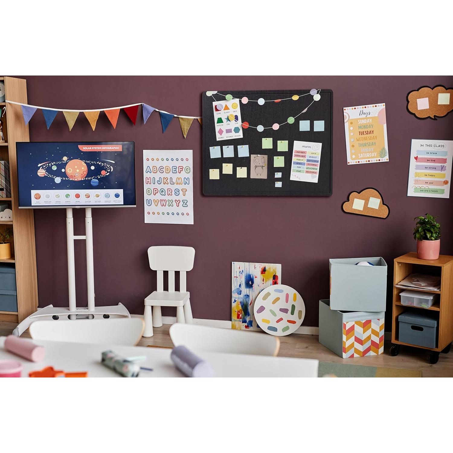 Tablero de Anuncios Plegable Yunihome 240x120 cm Fieltro Negro