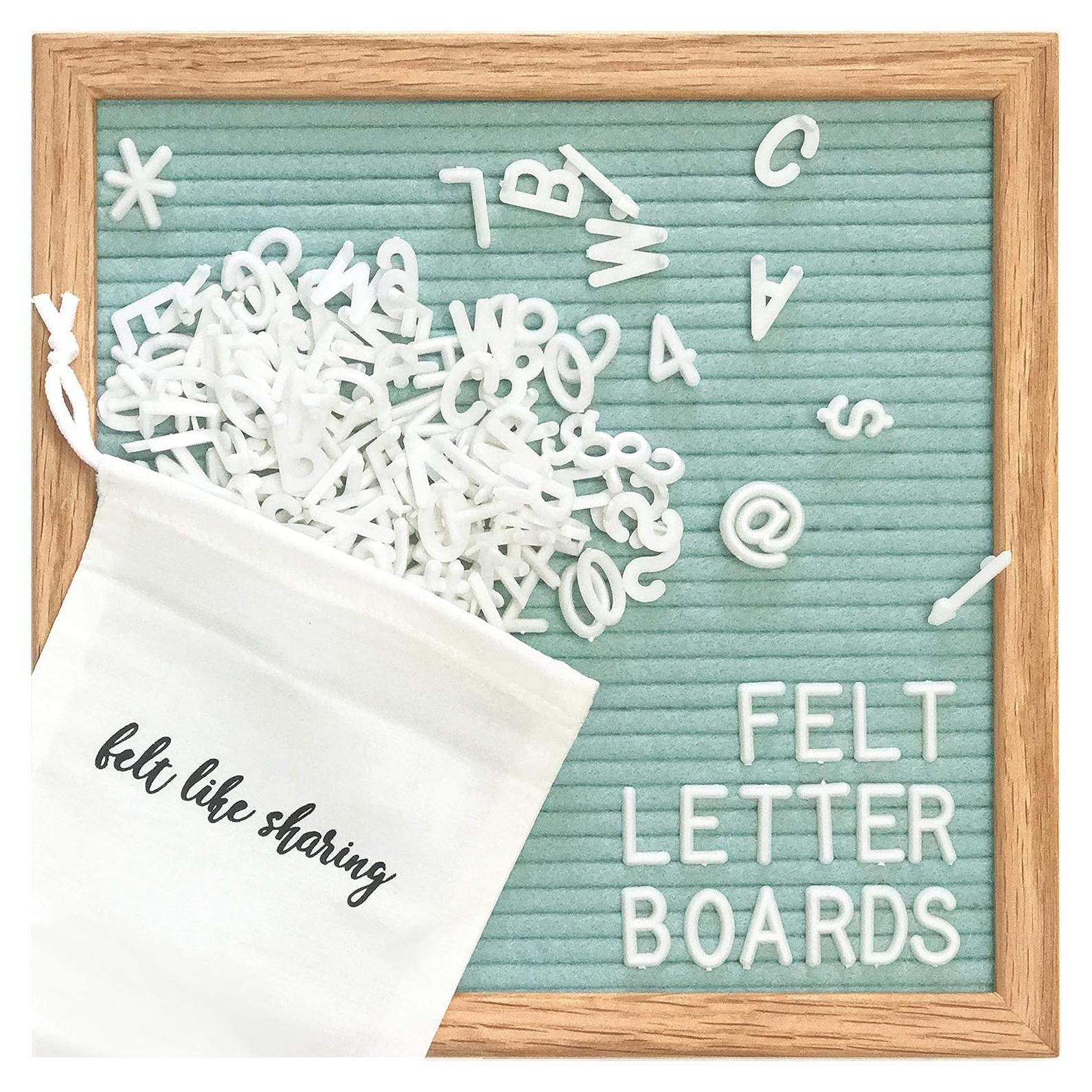 Tablero de Letras de Fieltro Verde Mar 25.4x25.4cm Felt Like Sharing