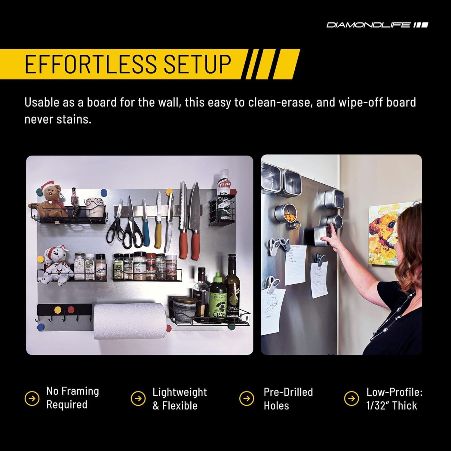 Tablero Magnético DLDIRECT 61x40.6 cm Plata para Oficina