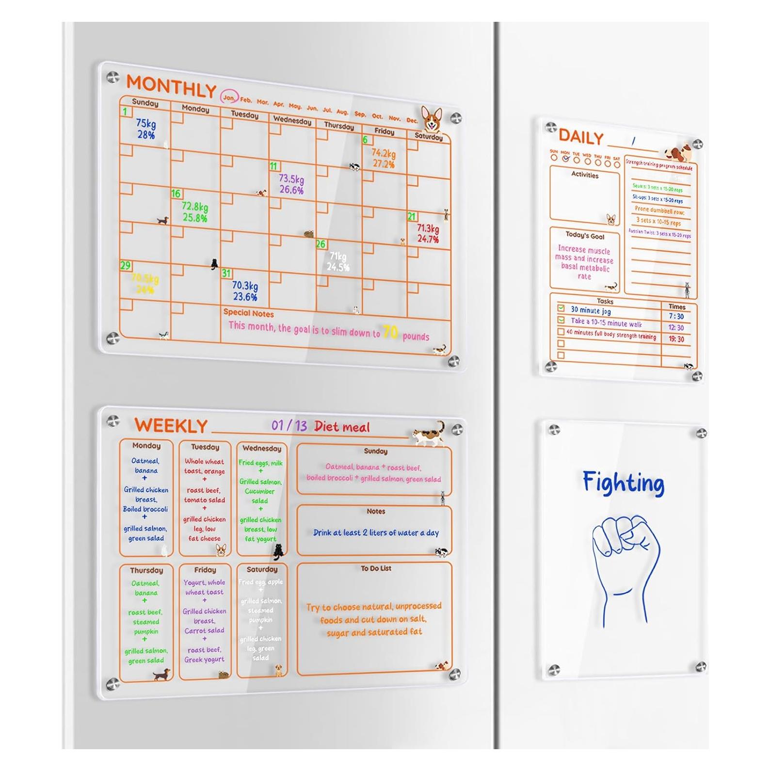 Calendario Magnético Acrílico KUNYUTECH para Nevera 1.09 kg