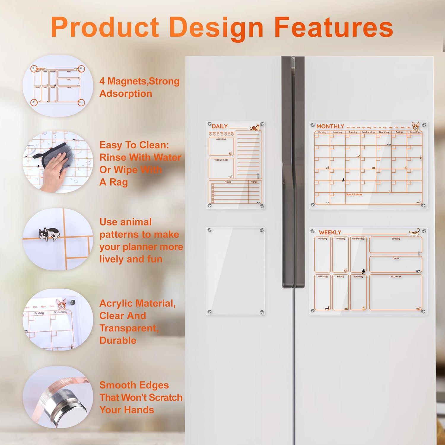 Calendario Magnético Acrílico KUNYUTECH para Nevera 1.09 kg