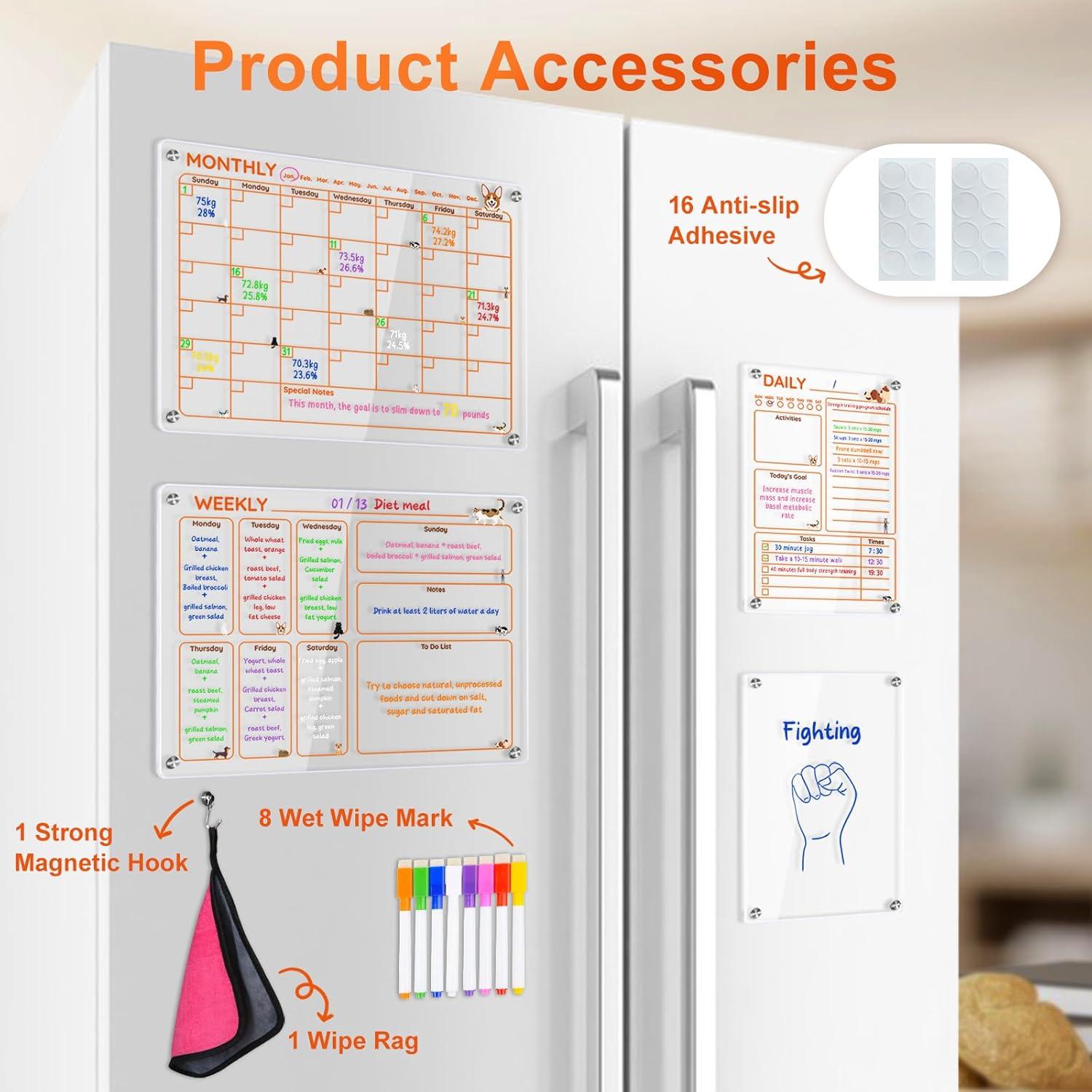 Calendario Magnético Acrílico KUNYUTECH para Nevera 1.09 kg