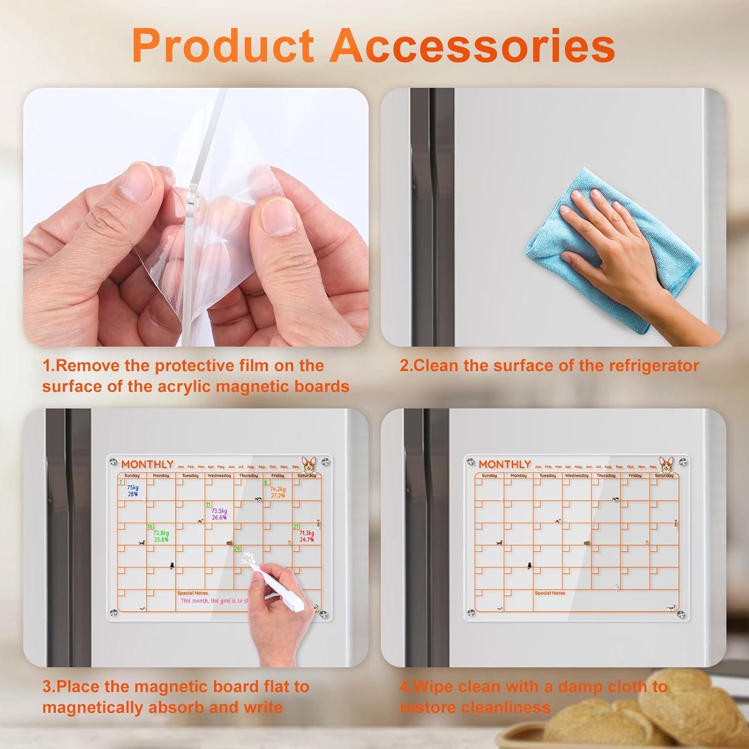 Calendario Magnético Acrílico KUNYUTECH para Nevera 1.09 kg