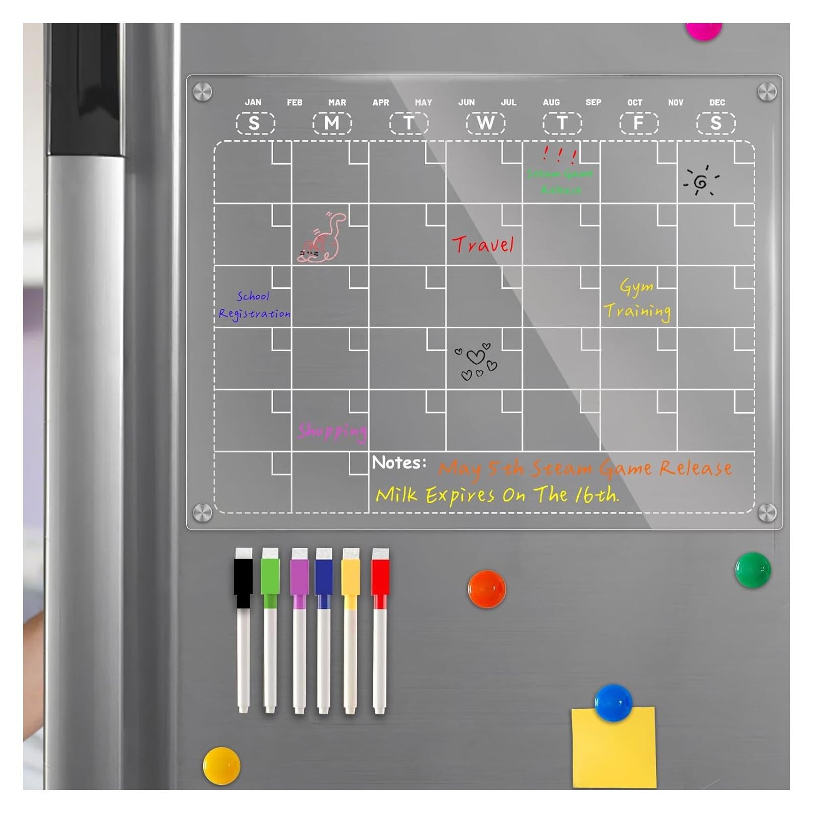 Calendario Magnético Uibyt 30x25 cm para Refrigerador